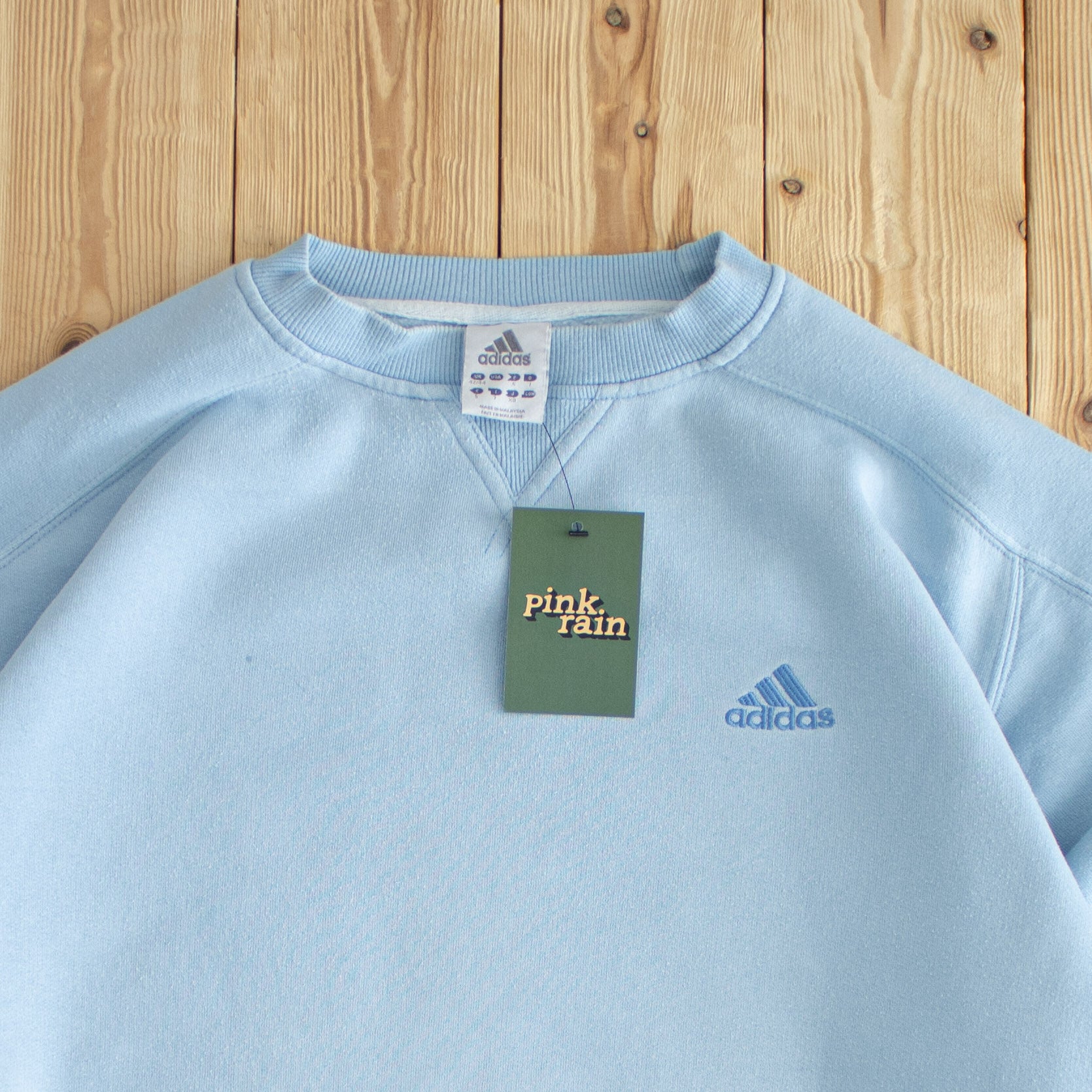 (M) Adidas Vintage Essential Embroidered Sweatshirt Blue