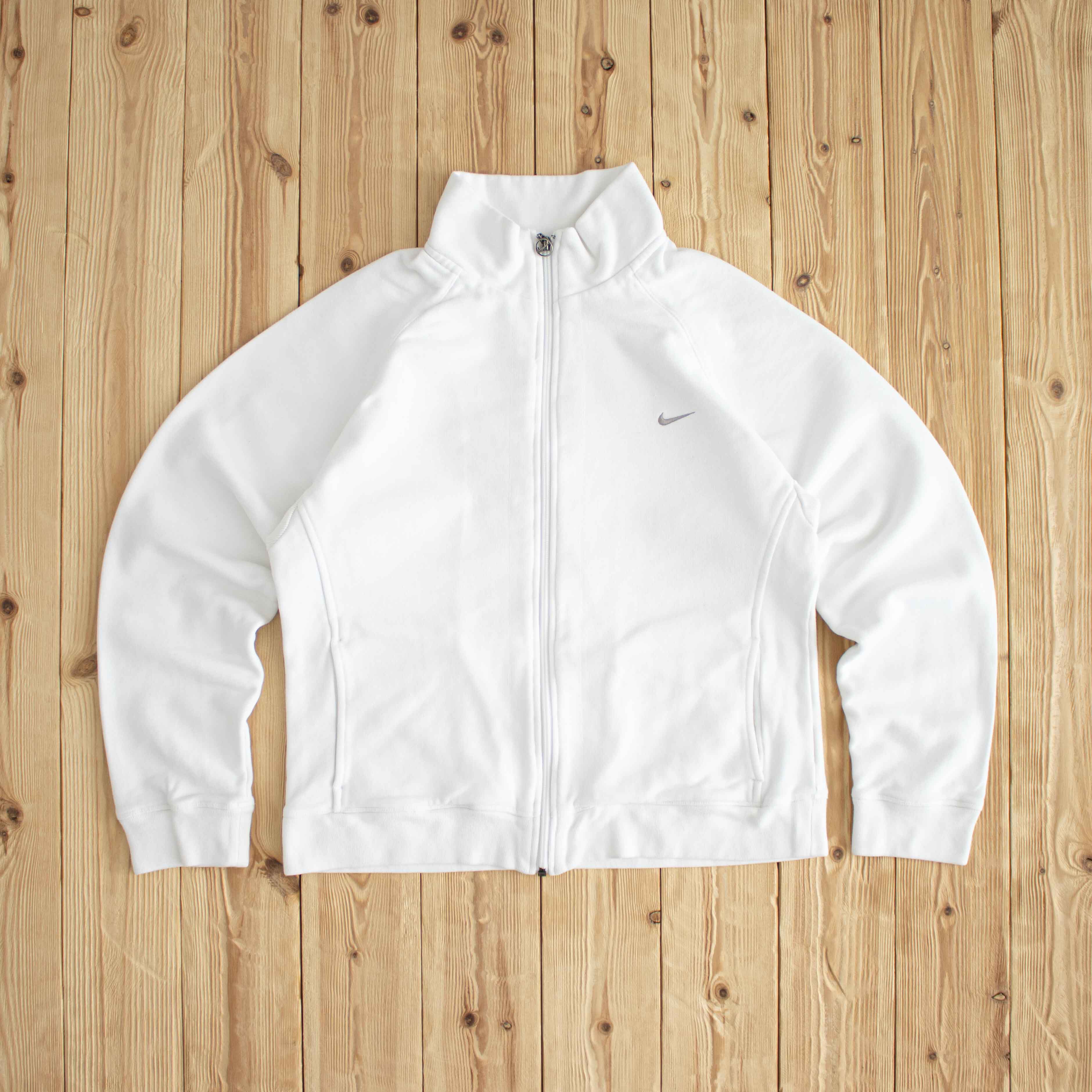(M) Nike Vintage Women Embroidered Full-Zip Sweatshirt White