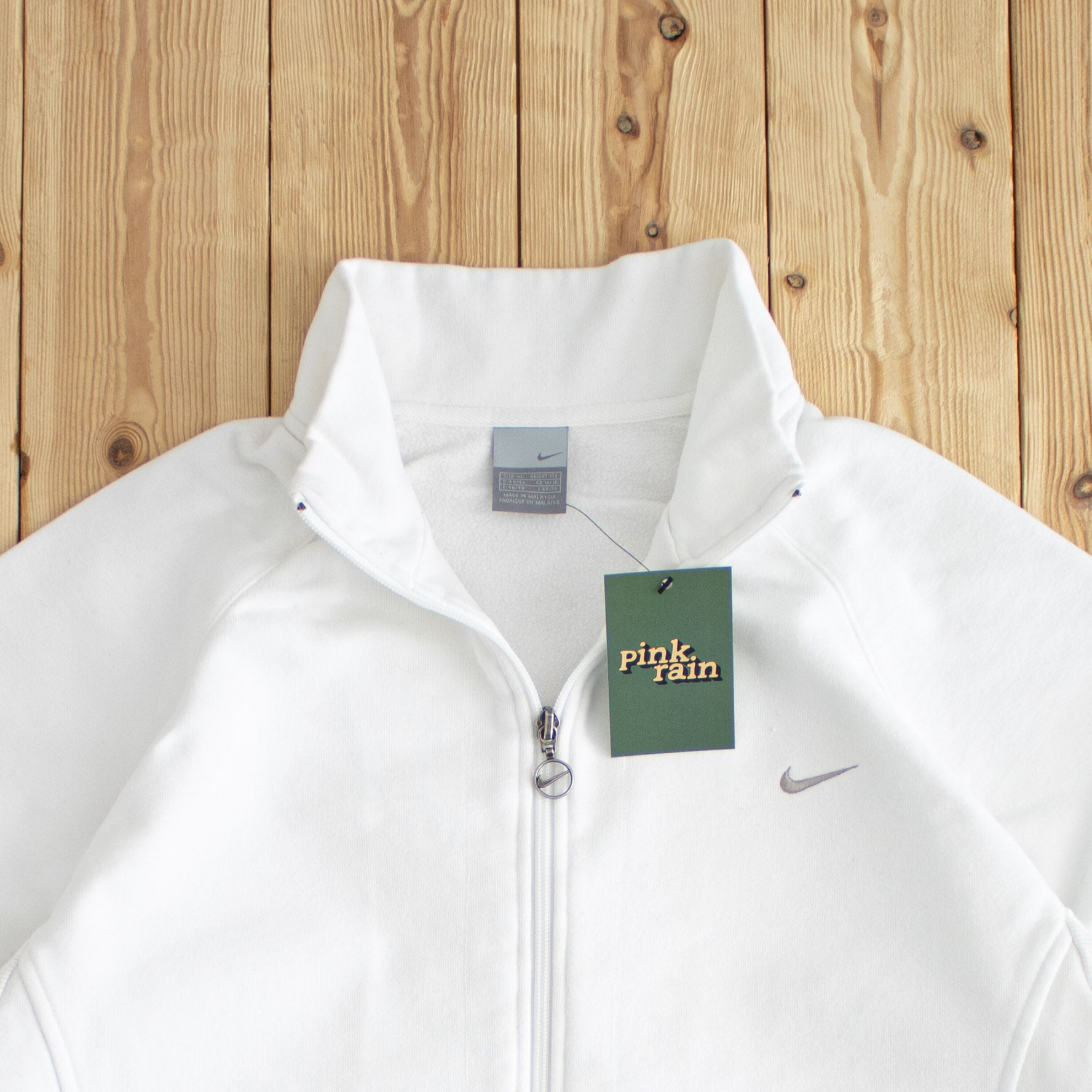 (M) Nike Vintage Women Embroidered Full-Zip Sweatshirt White
