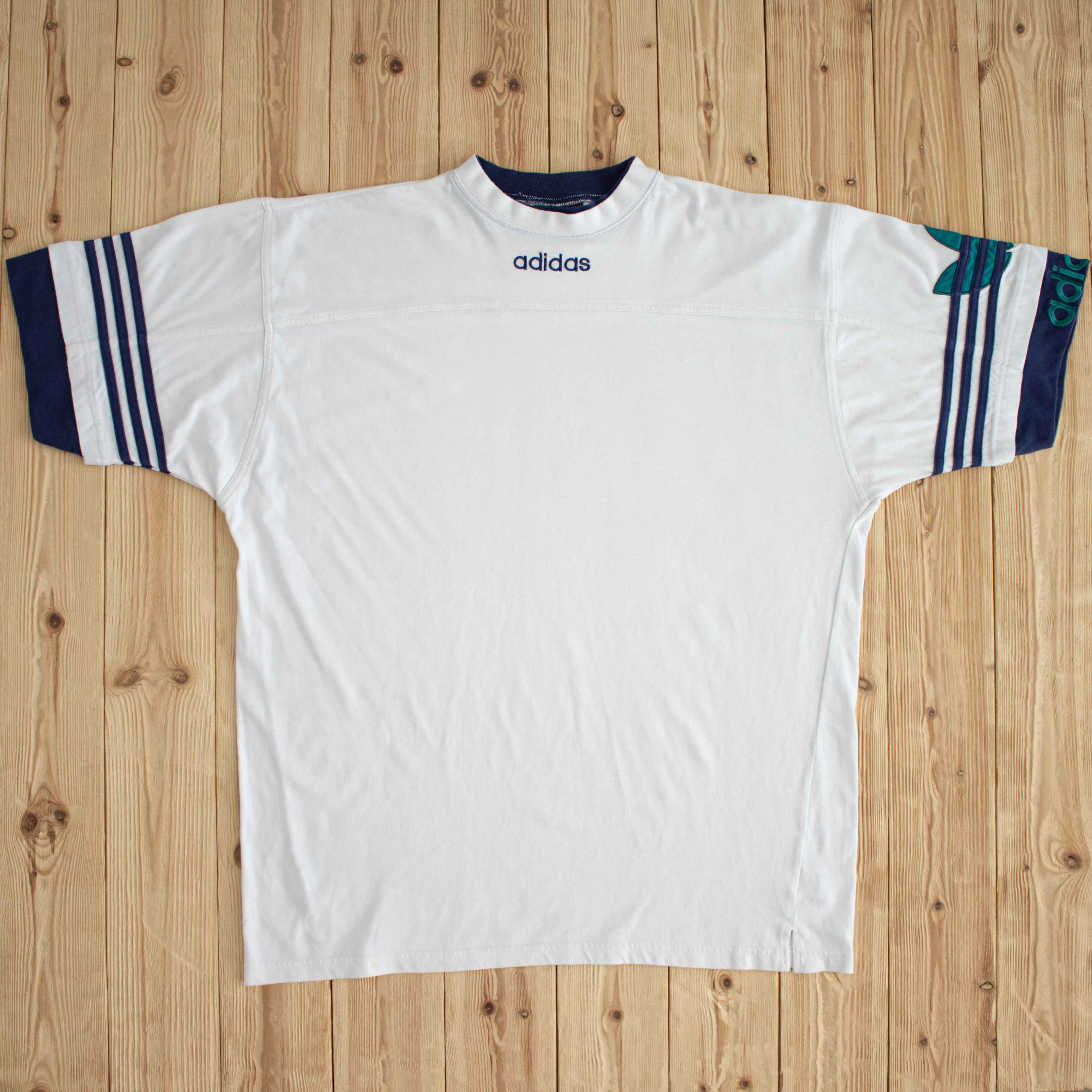 (XL) Adidas Vintage Embroidered T-Shirt White