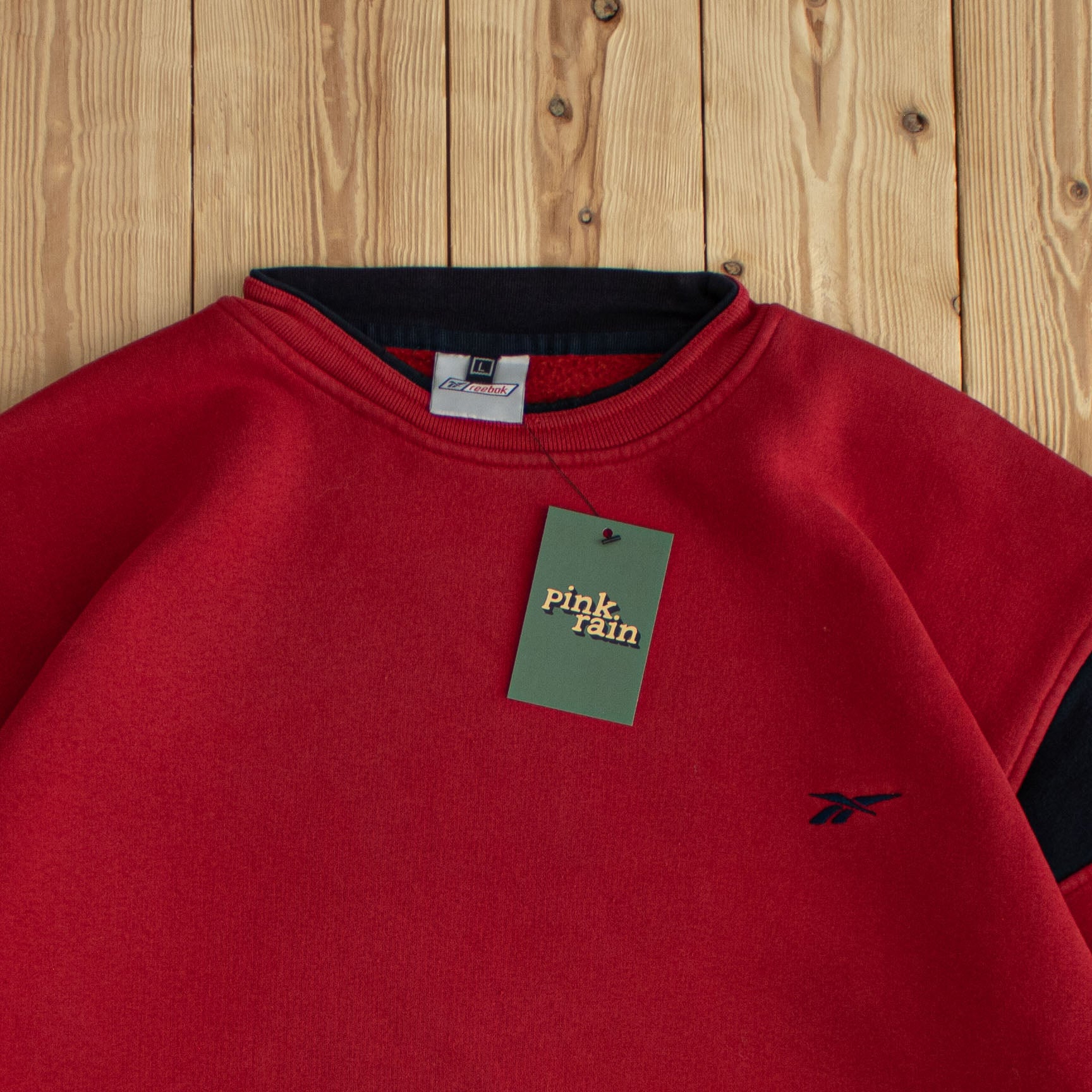 (L) Reebok Vintage Embroidered Sweatshirt Red