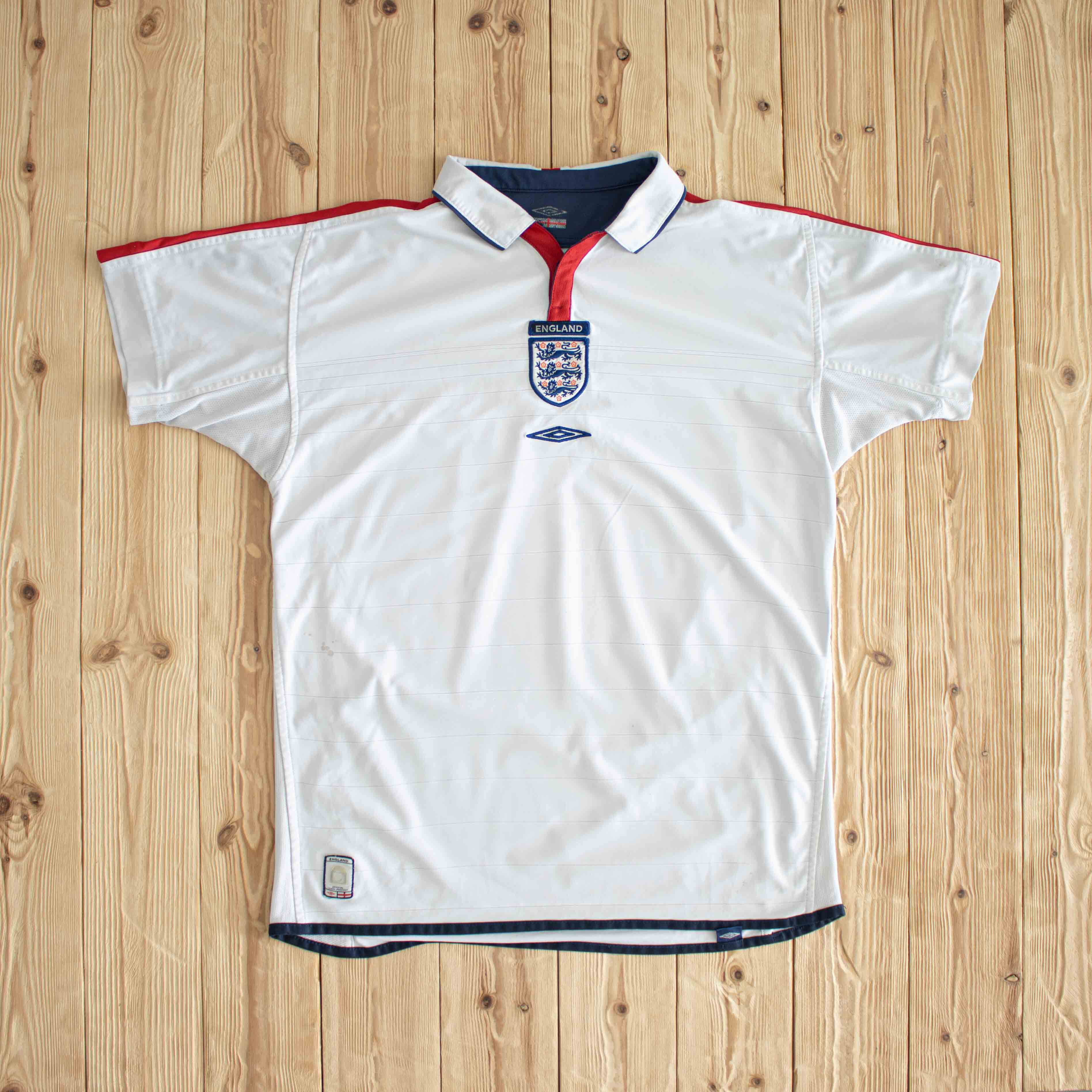(M/L) Umbro England Vintage Embroidered Jersey White