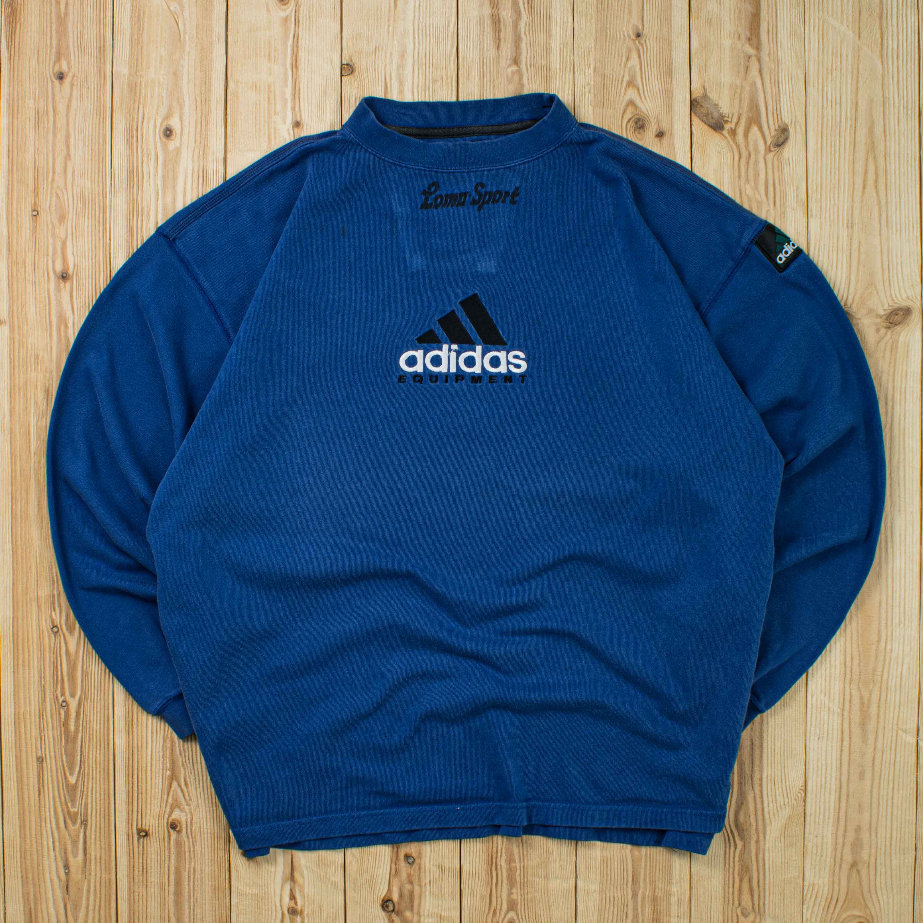 (L) Vintage Adidas Equipment Embroidered Long Sleeve Shirt