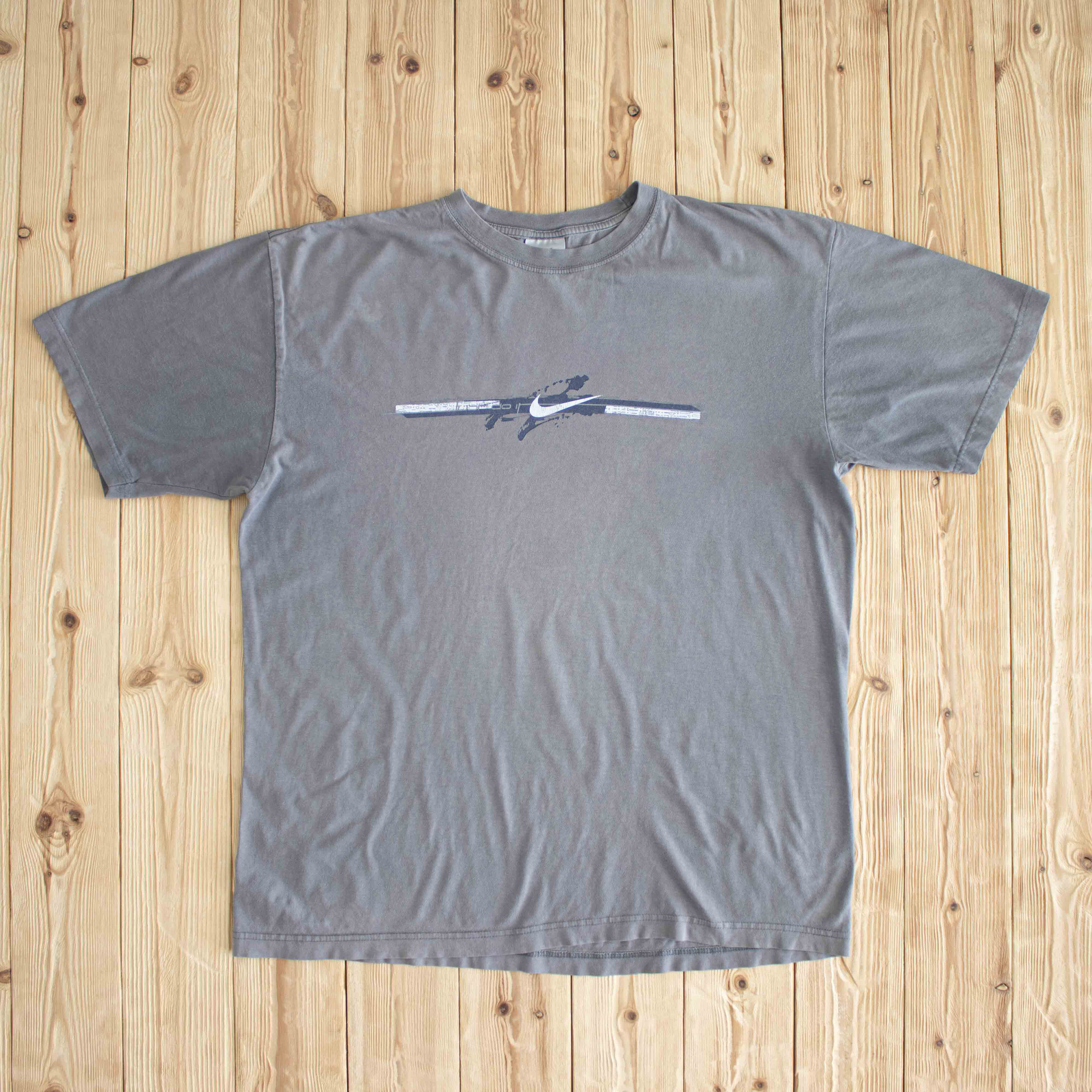 (L/XL) Nike Swoosh 'Just Do It' Vintage T-Shirt Gray