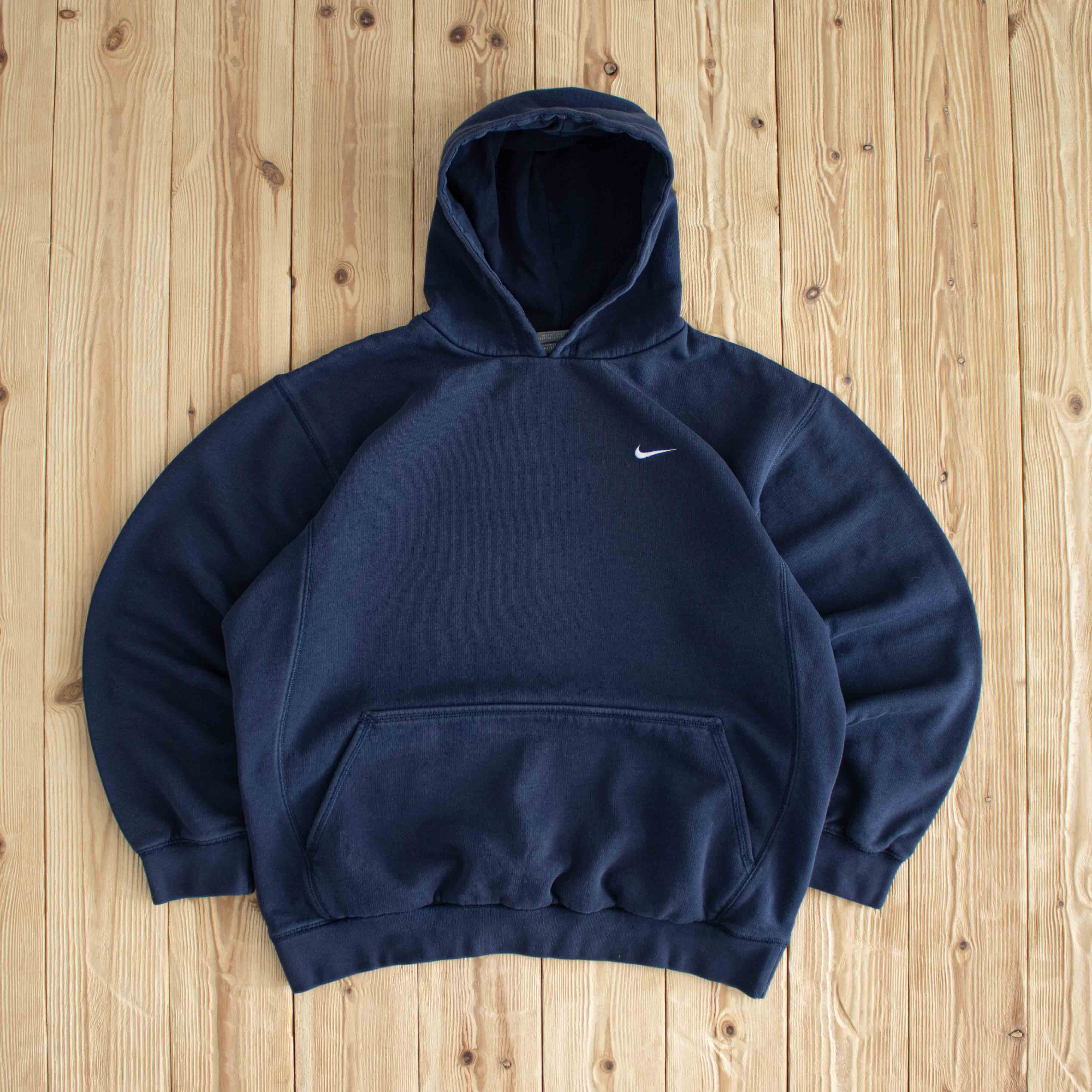 (S/M) Nike Vintage Essential Embroidered Hoodie Blue