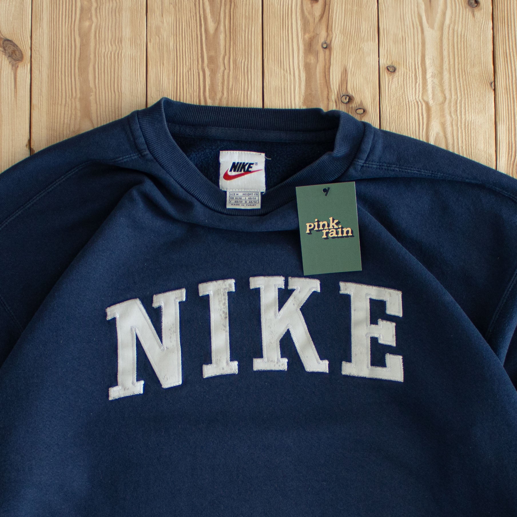 (M) Nike Spell Out Vintage Embroidered Sweatshirt Blue