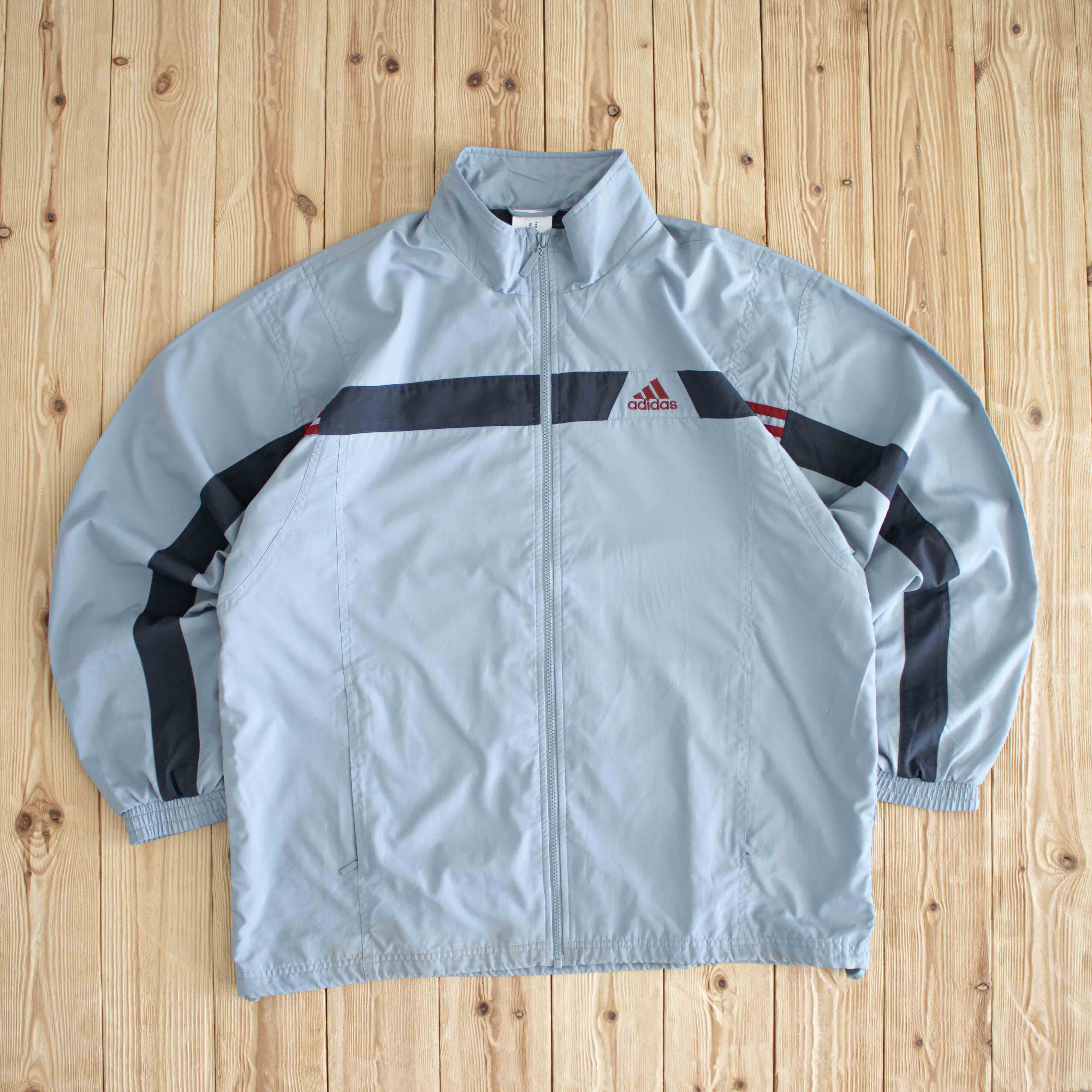 (XL) Adidas Vintage Embroidered Jacket Blue