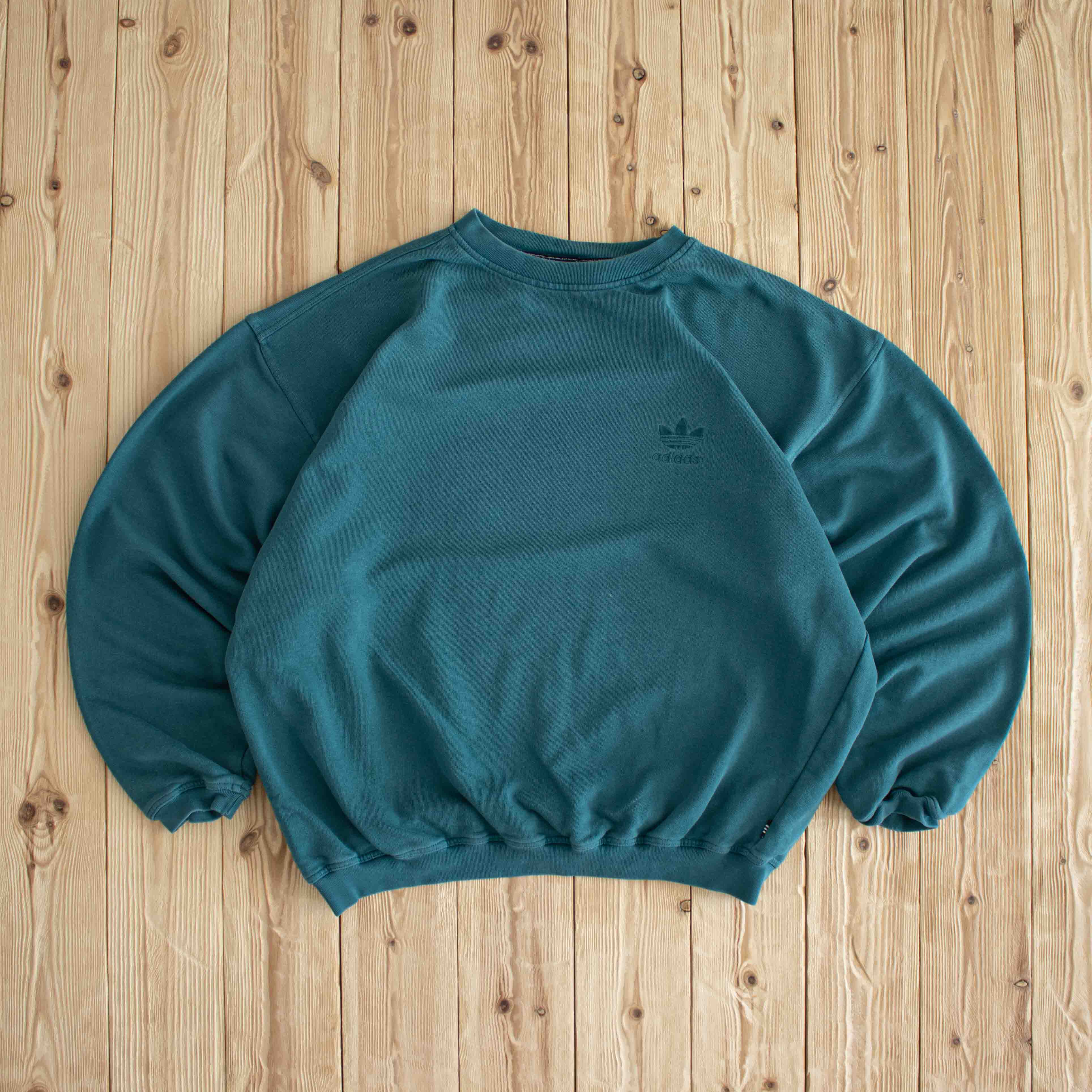 (L) Adidas Vintage Embroidered Sweatshirt Green