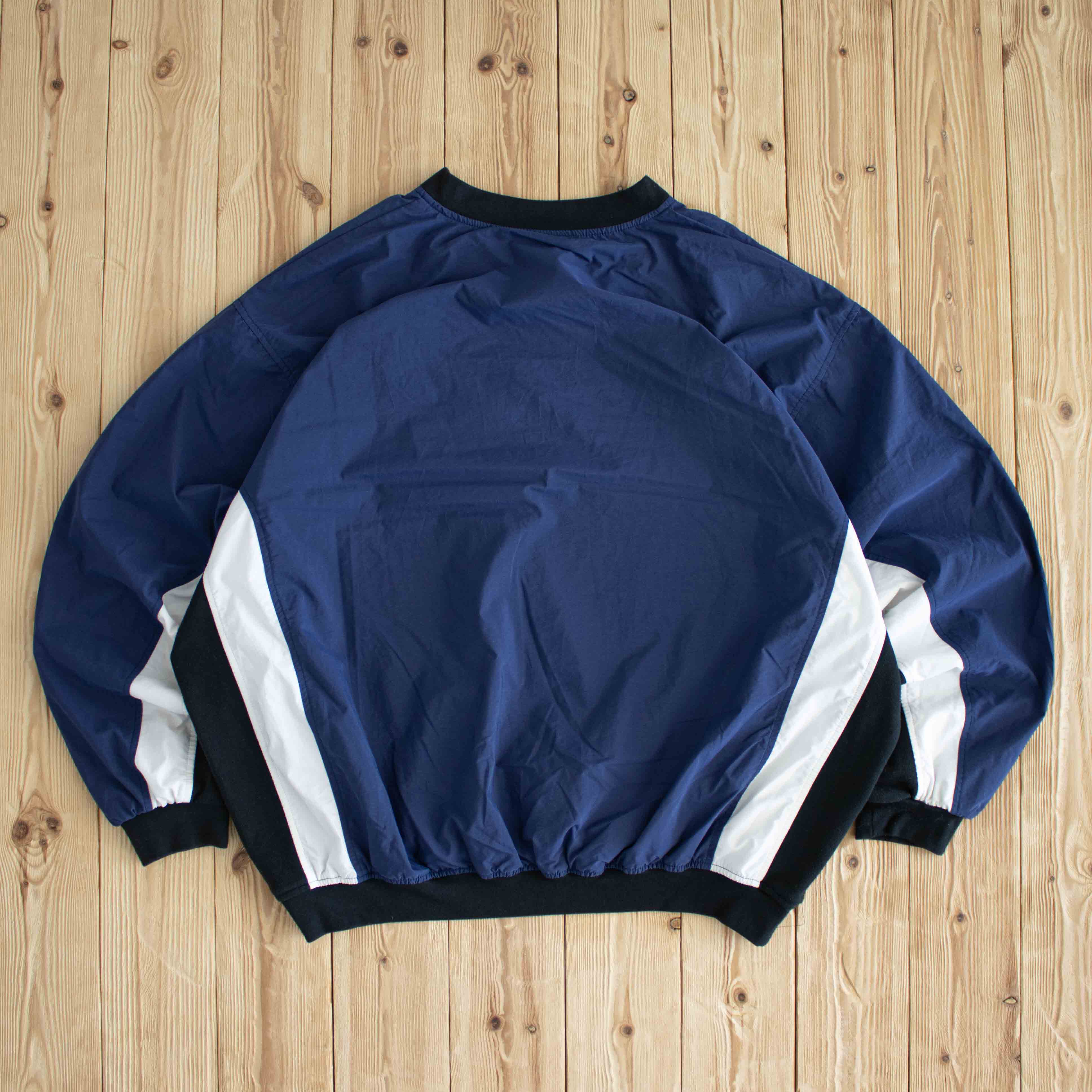 (XL) Adidas Vintage Embroidered Windbreaker Blue