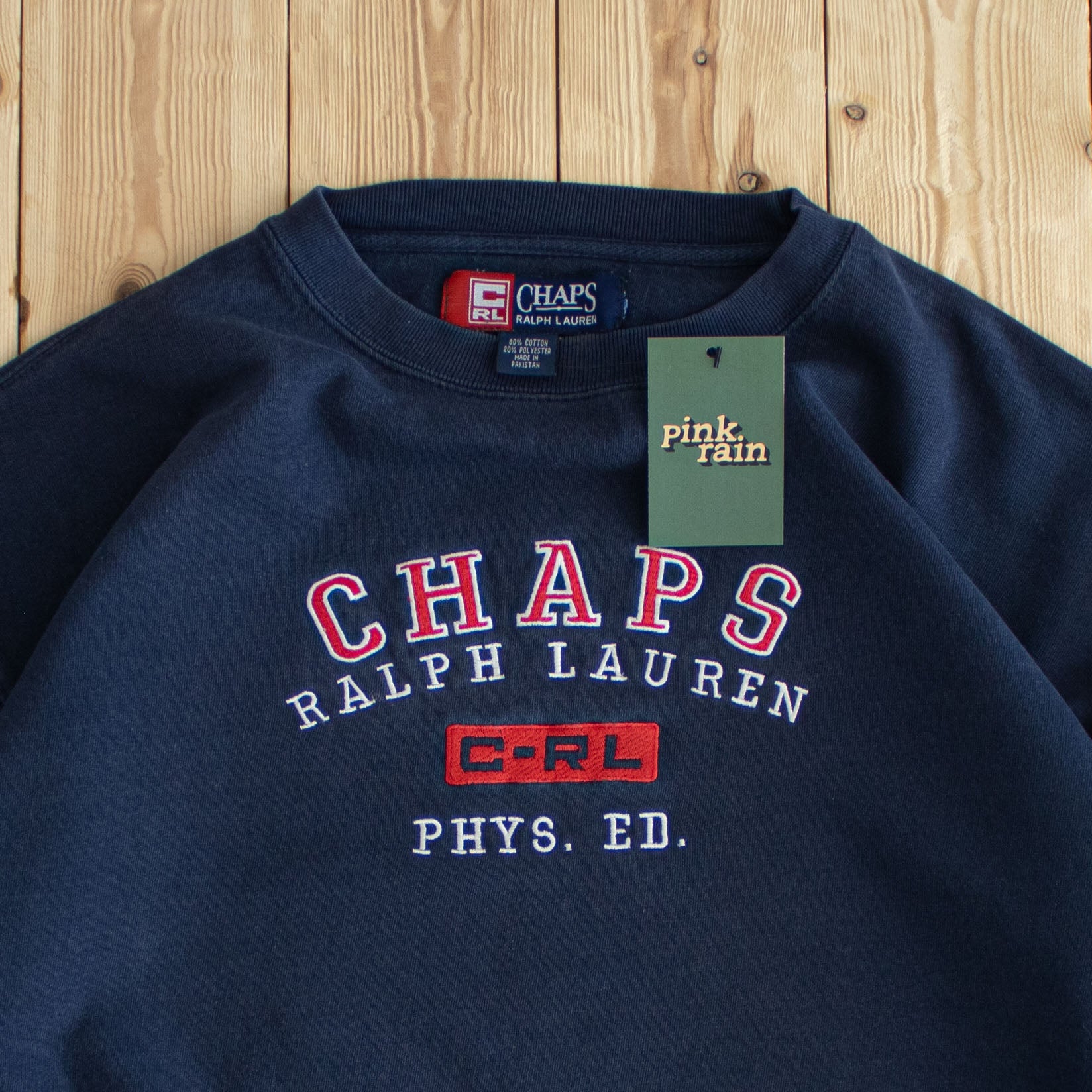 (M) Chaps Ralph Lauren Vintage Embroidered Sweatshirt Blue