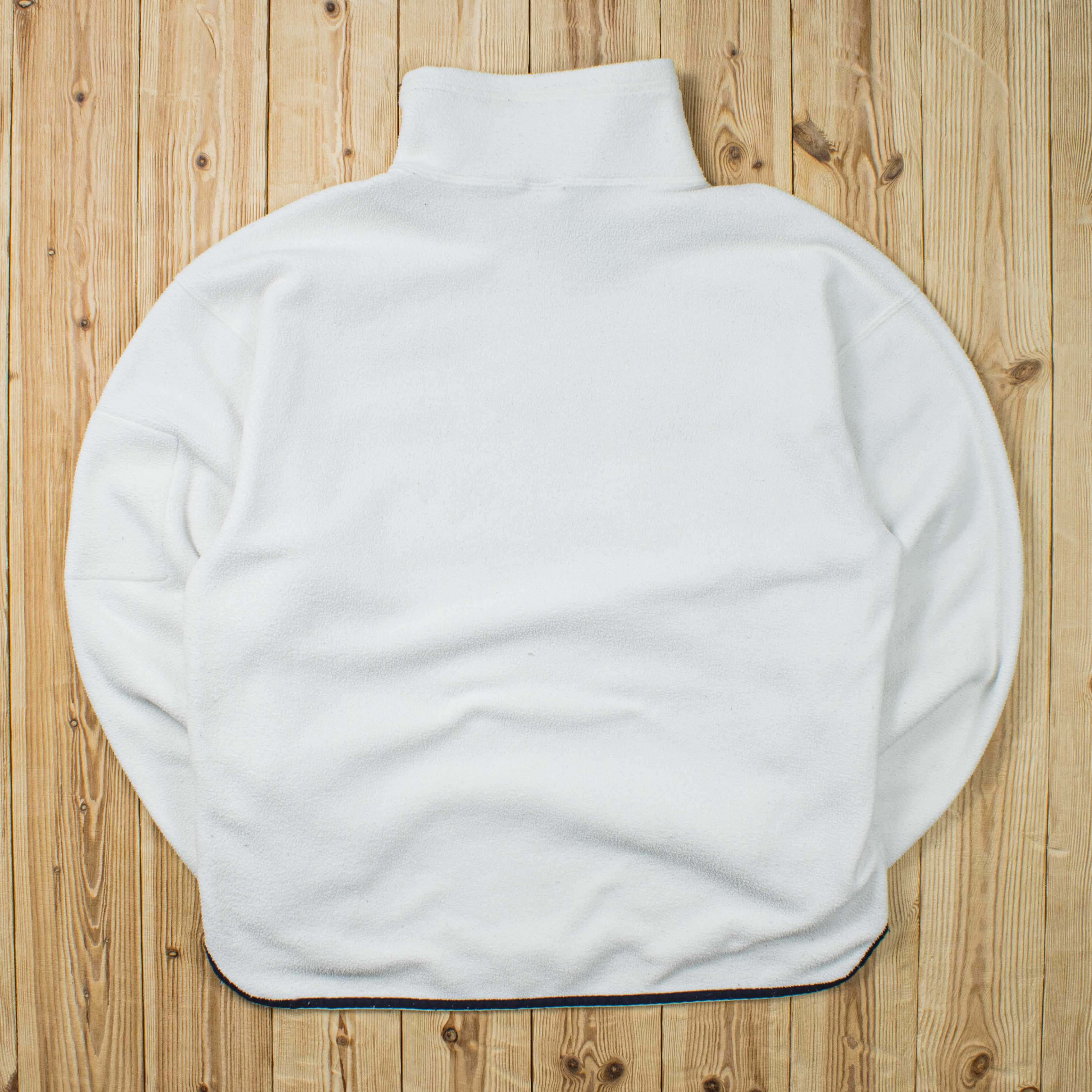 (L) Vintage Nike Spell Out Embroidered Fleece Quarter-Zip Sweatshirt