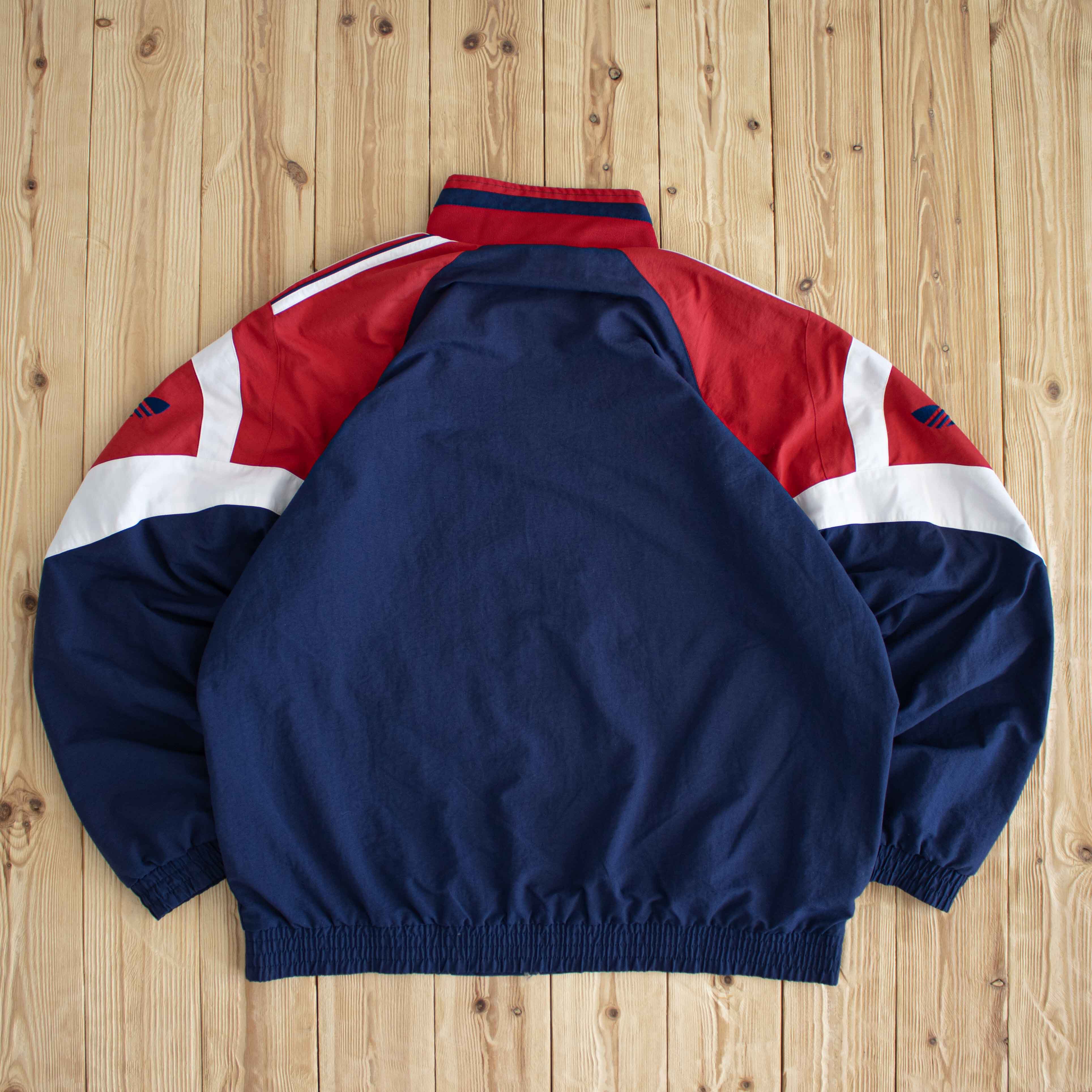 (XL) Adidas Vintage Embroidered Jacket Blue
