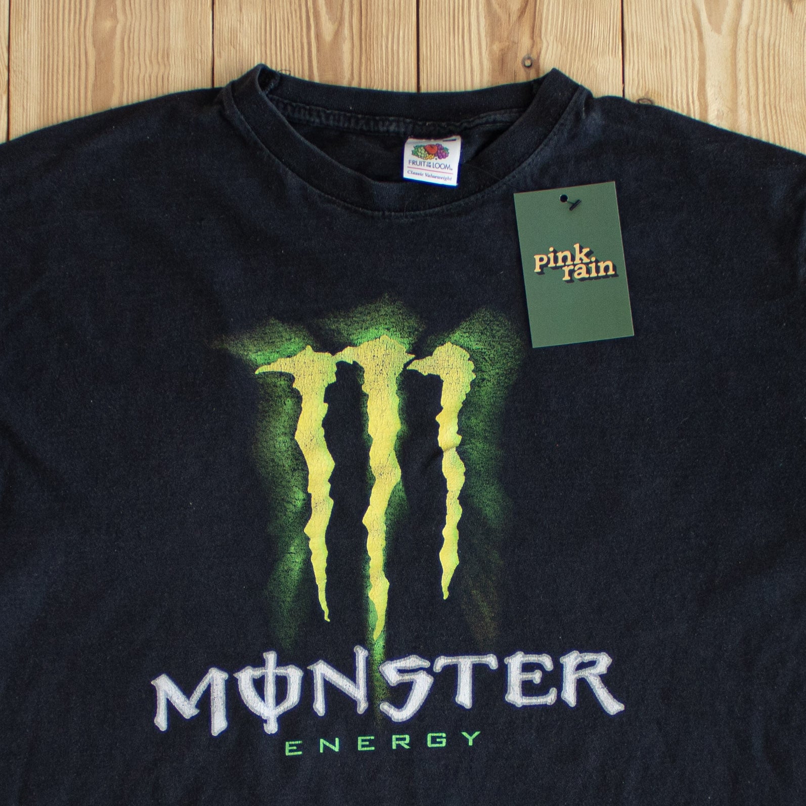 (S/M) Monster Energy Vintage T-Shirt Black