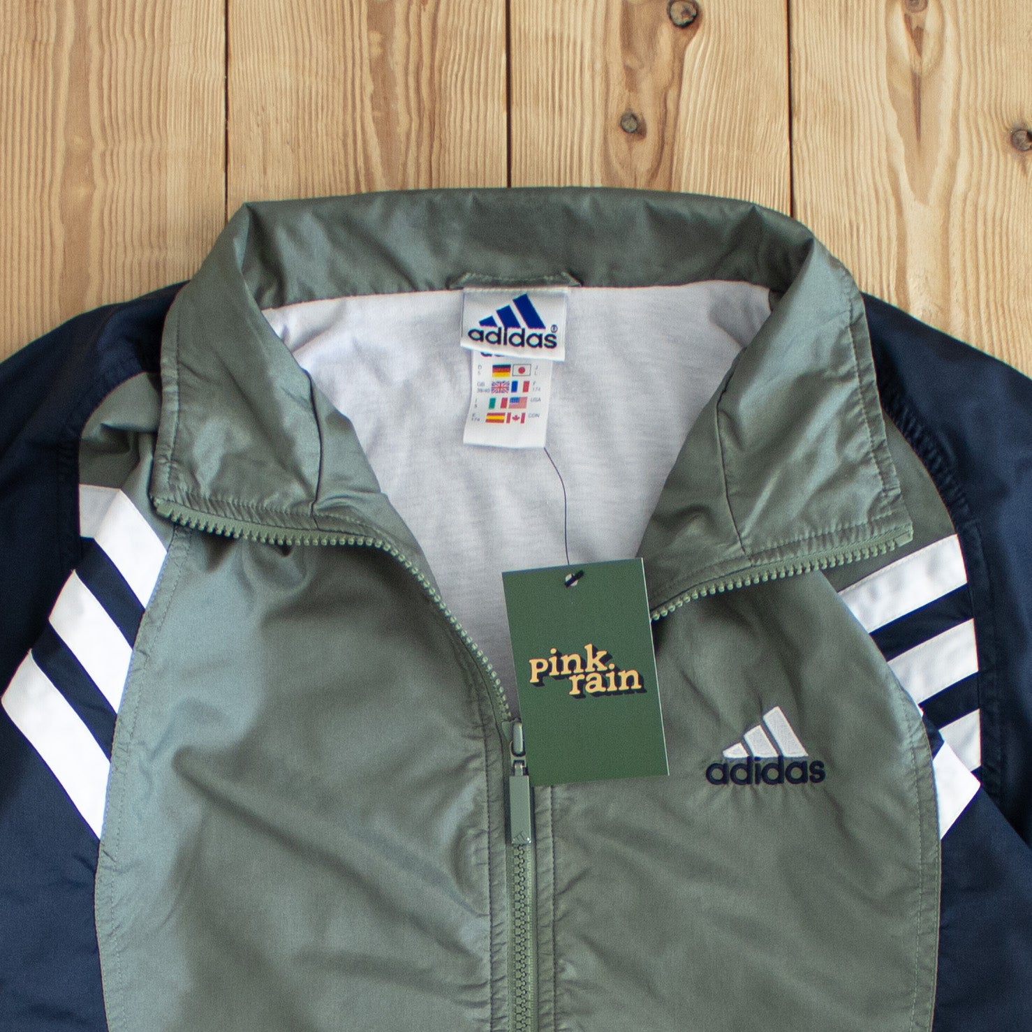 (L) Adidas Vintage Embroidered Jacket Green