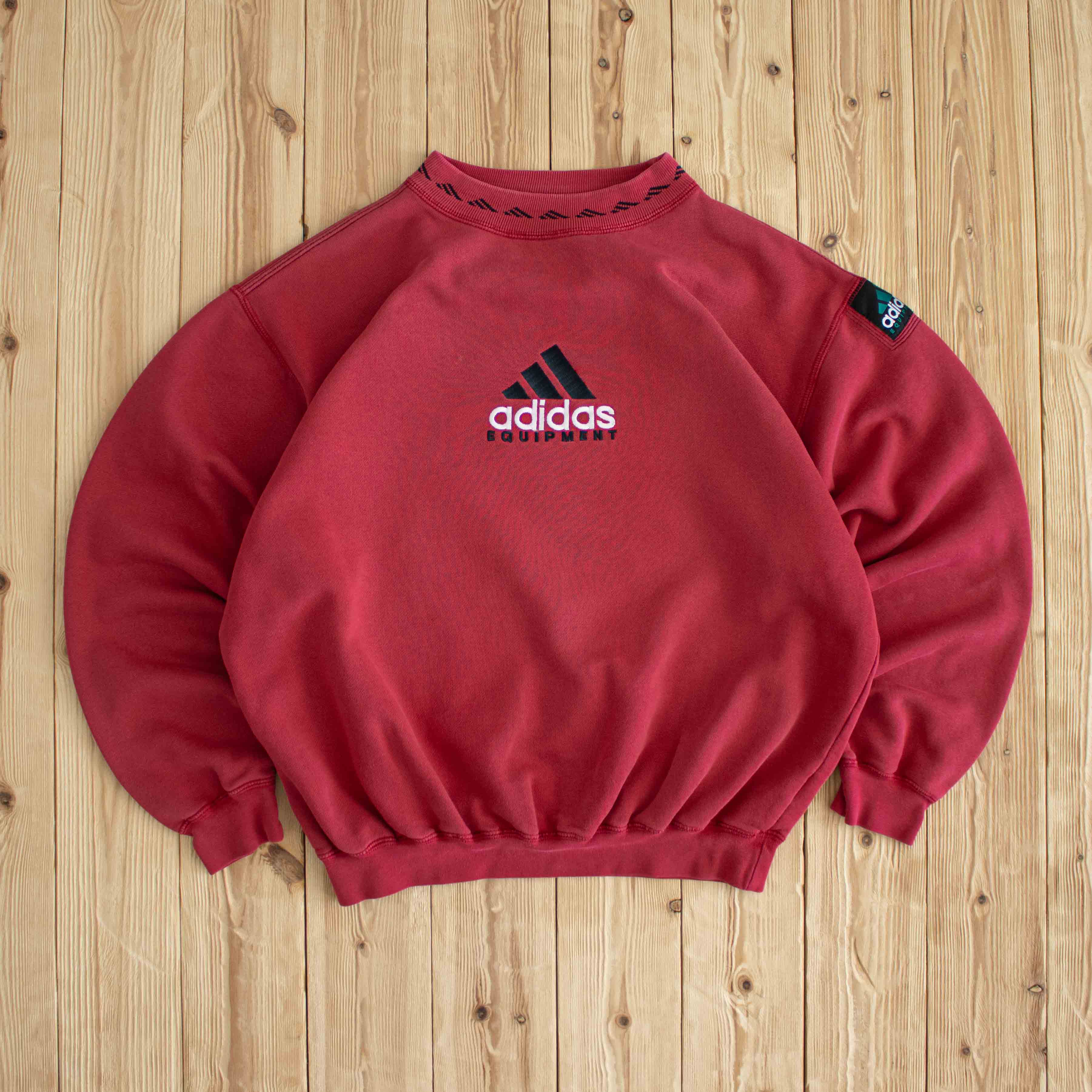 (M) Adidas Equipment Vintage Embroidered Sweatshirt Red