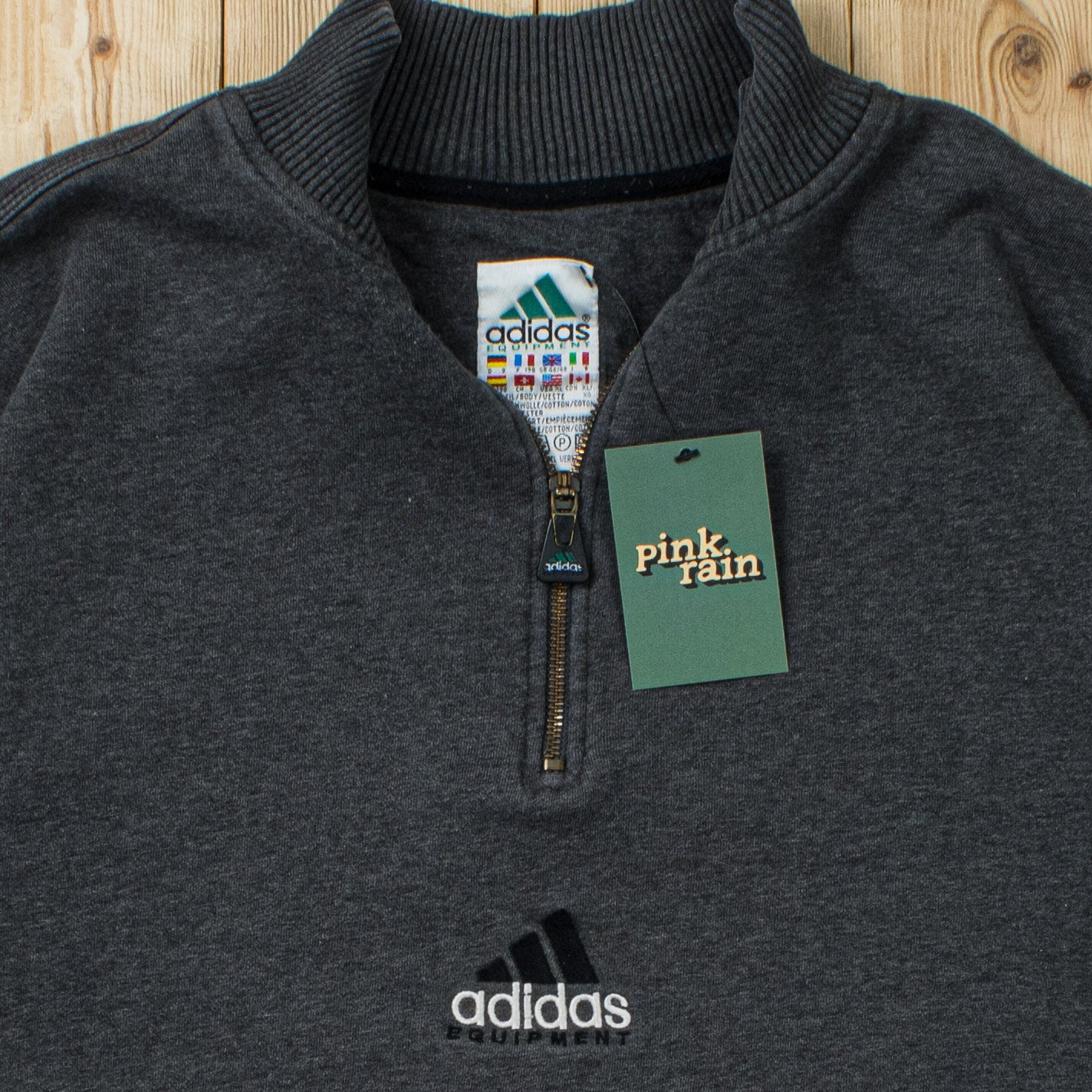 (L) Vintage Adidas Equipment Embroidered Quarter-Zip Sweatshirt