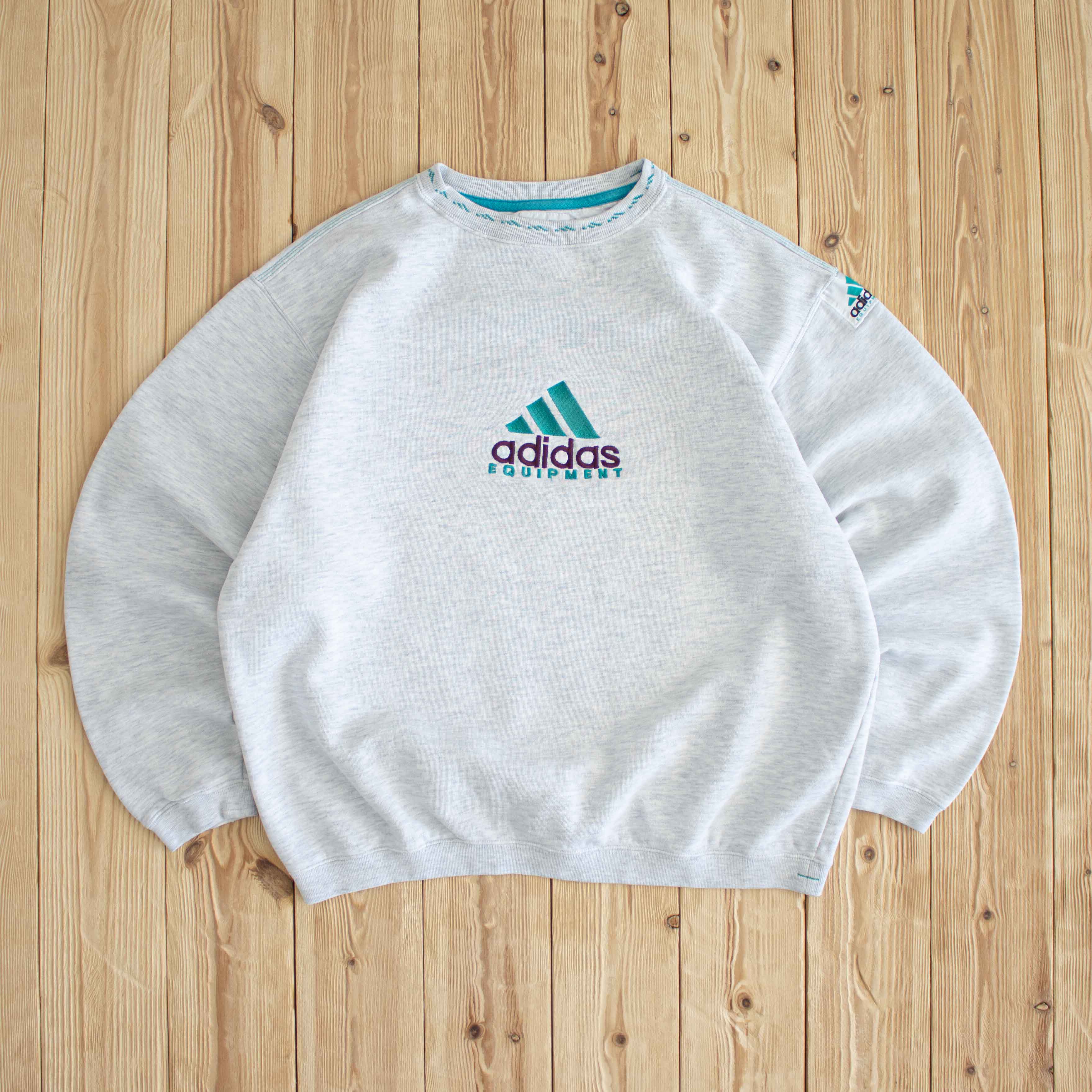 (L) Adidas Equipment Vintage Embroidered Sweatshirt White