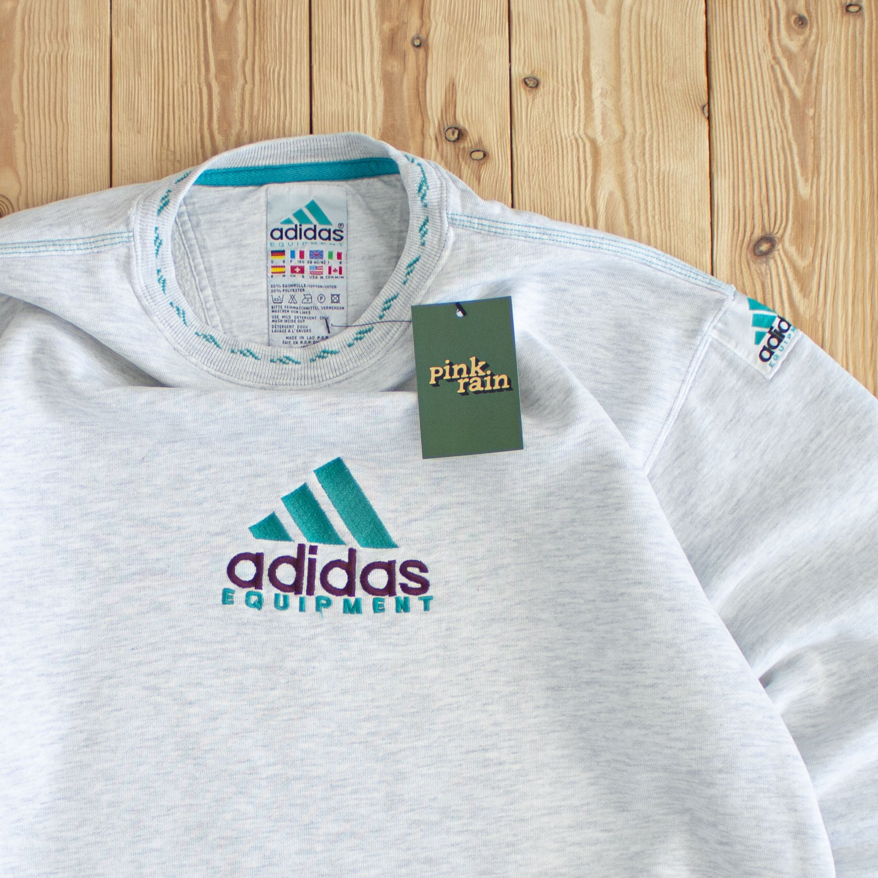 (L) Adidas Equipment Vintage Embroidered Sweatshirt White