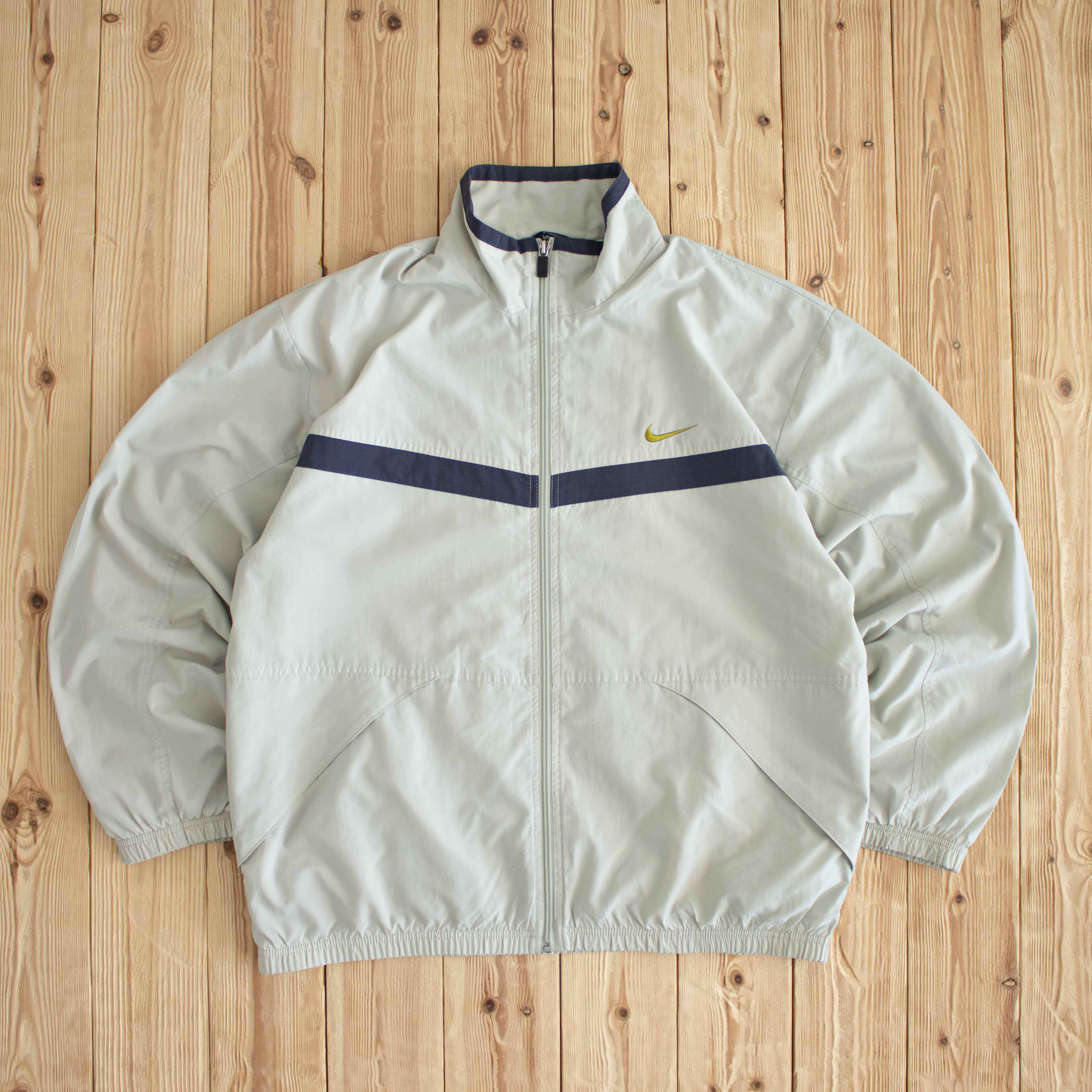 (M/L) Nike Swoosh Vintage Embroidered Jacket Beige