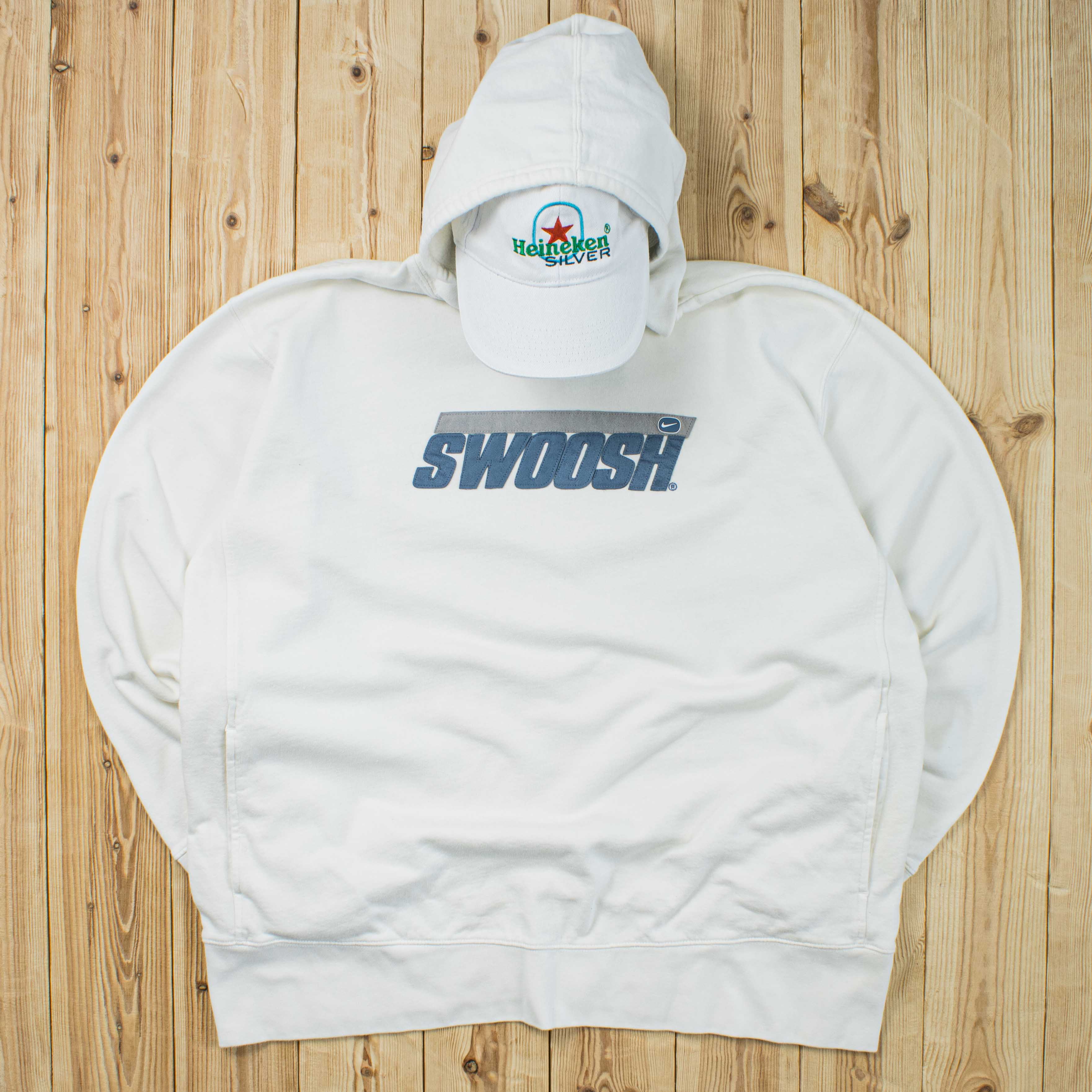 (XL) Vintage Nike Swoosh Embroidered Hoodie