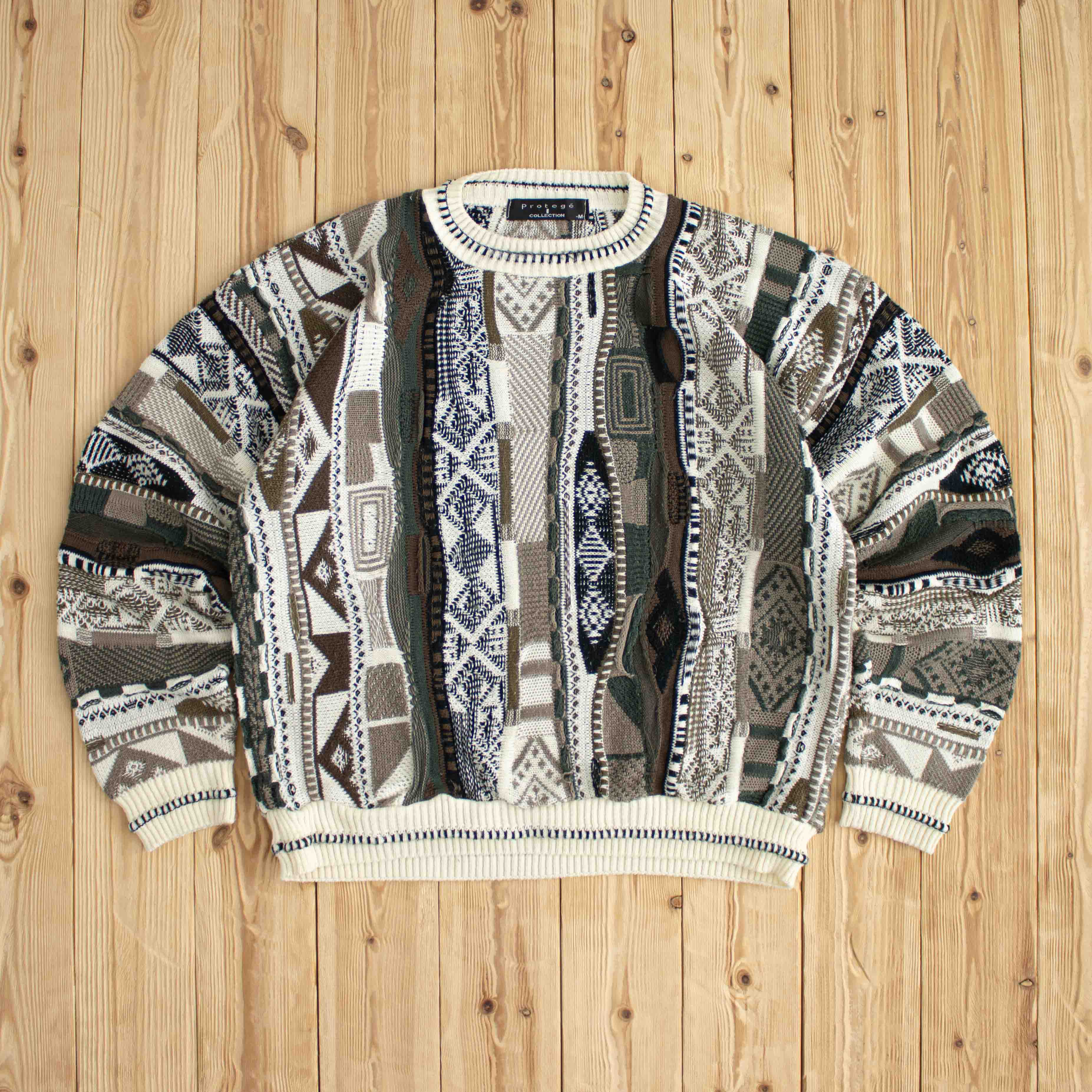 (M/L) Protege Vintage Sweater Forest Brown/Green