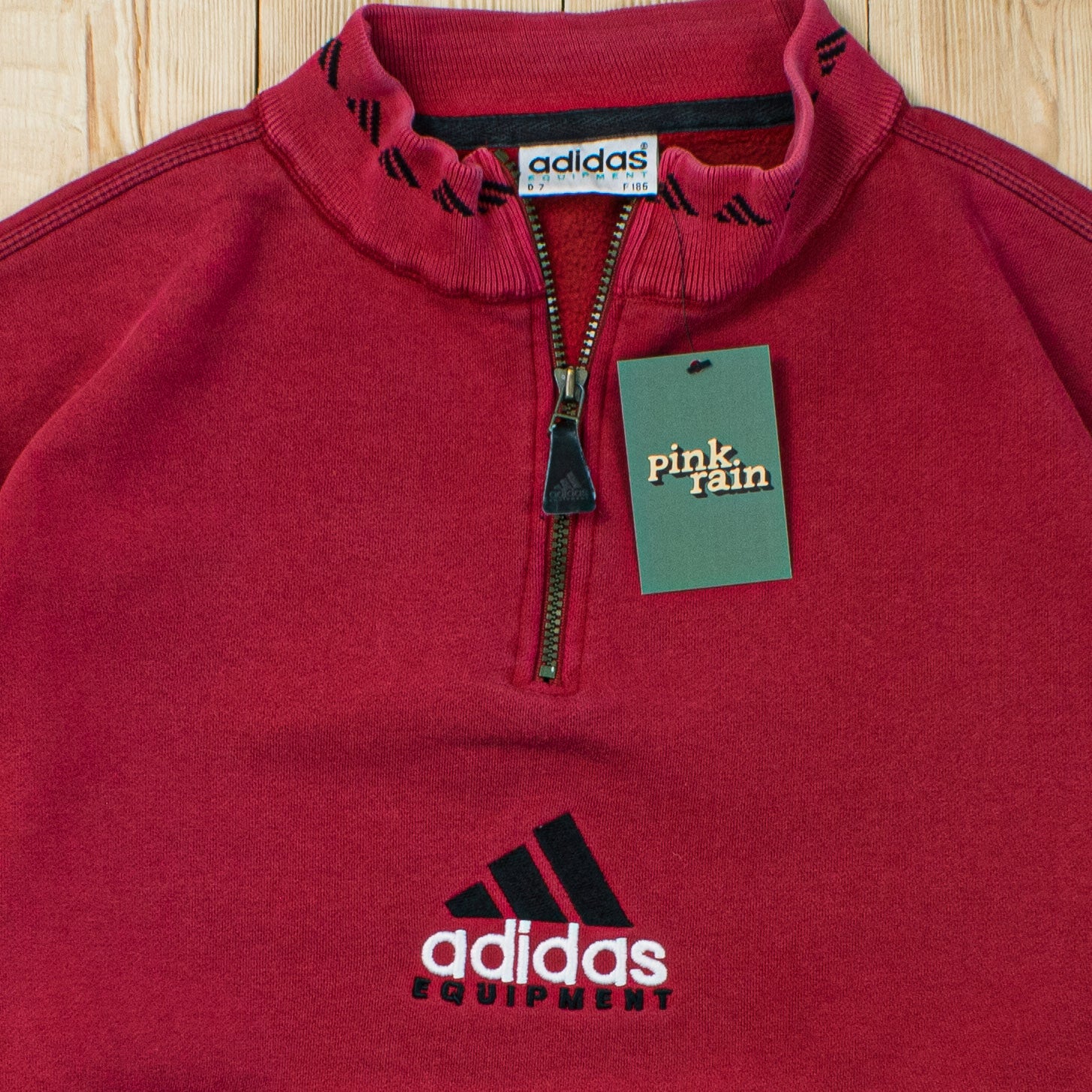(L) Vintage Adidas Equipment Embroidered Quarter-Zip Sweatshirt