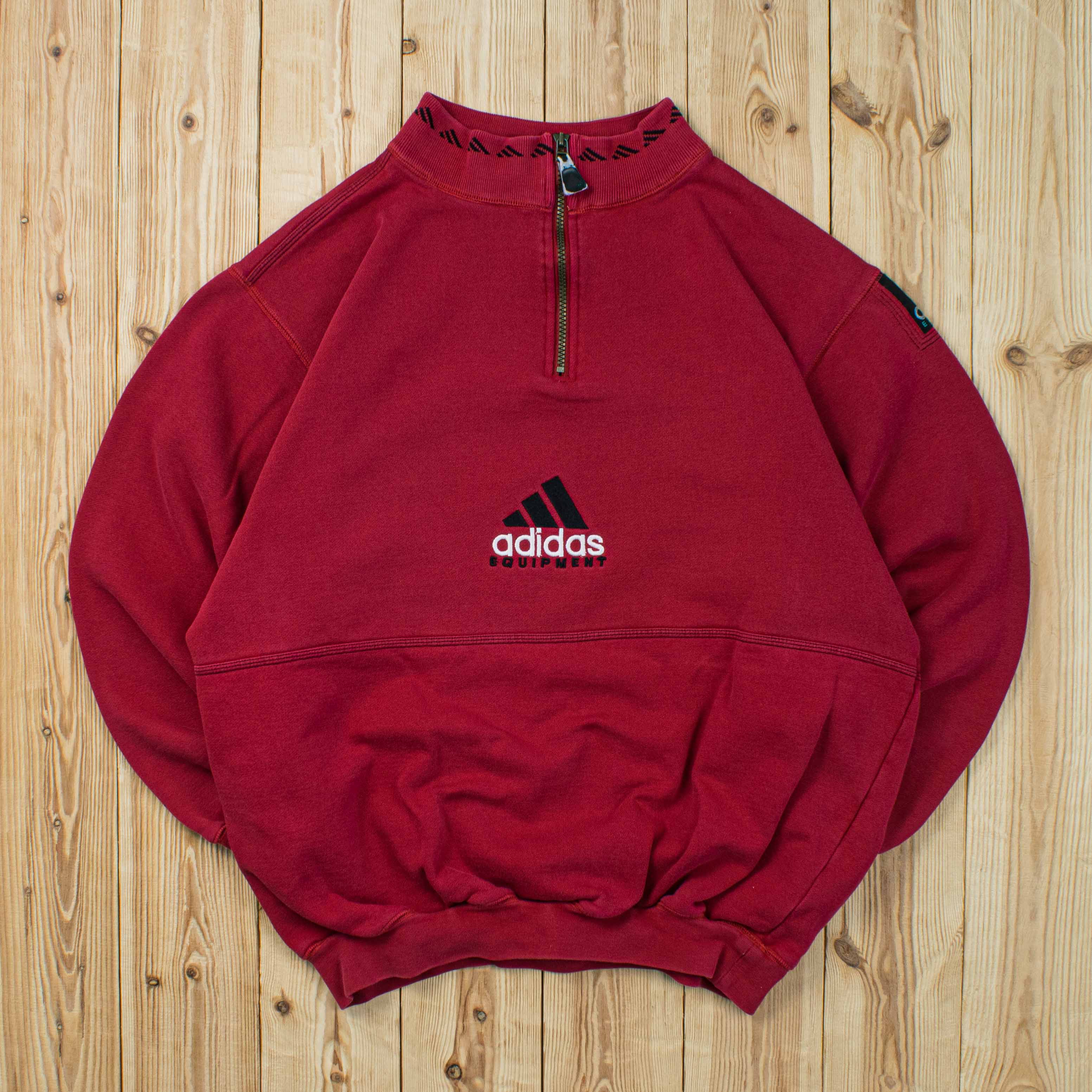 (M) Vintage Adidas Equipmnet Embroidered Quarter-Zip Sweatshirt