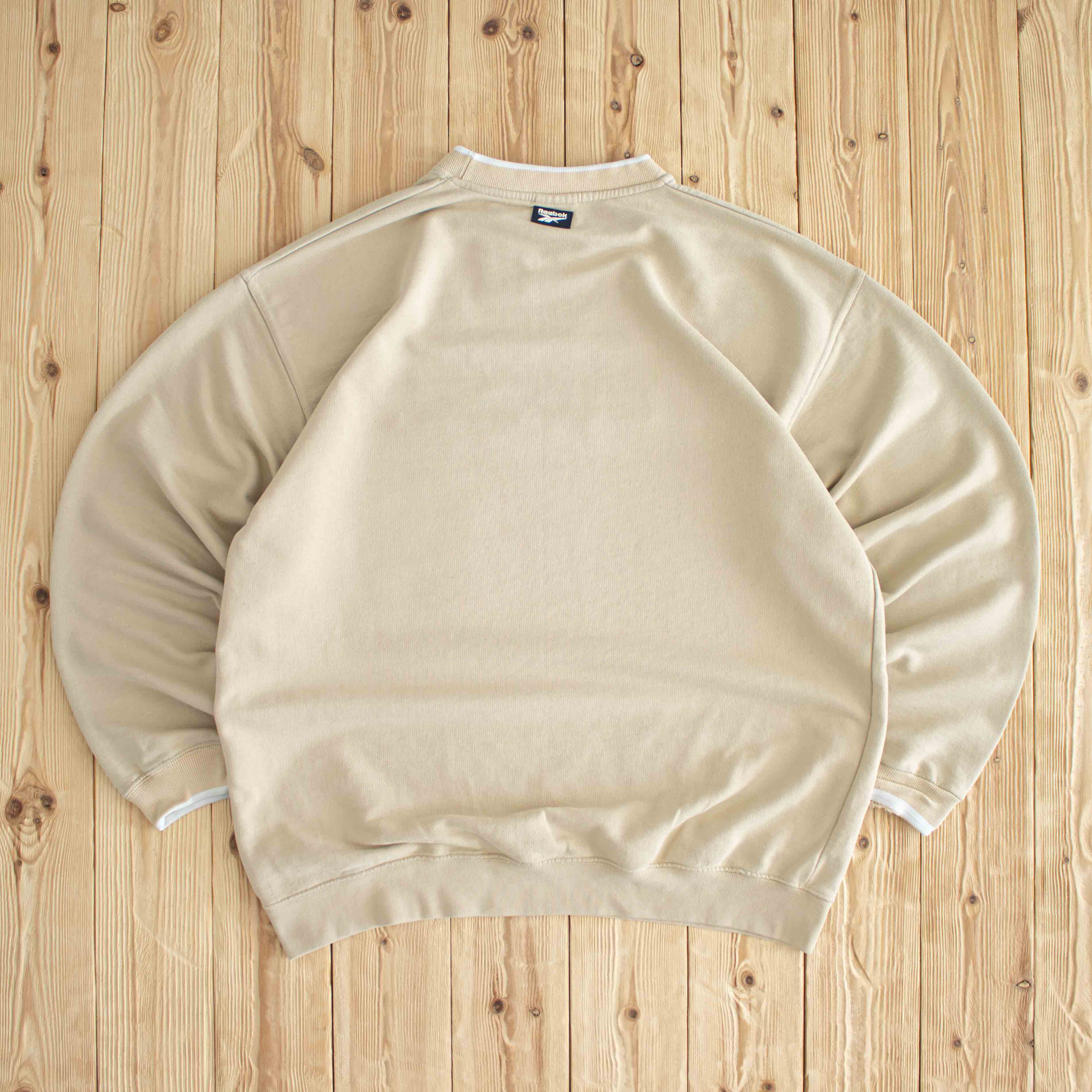 (XL) Reebok Athletic Dept. Vintage Embroidered Sweatshirt Beige