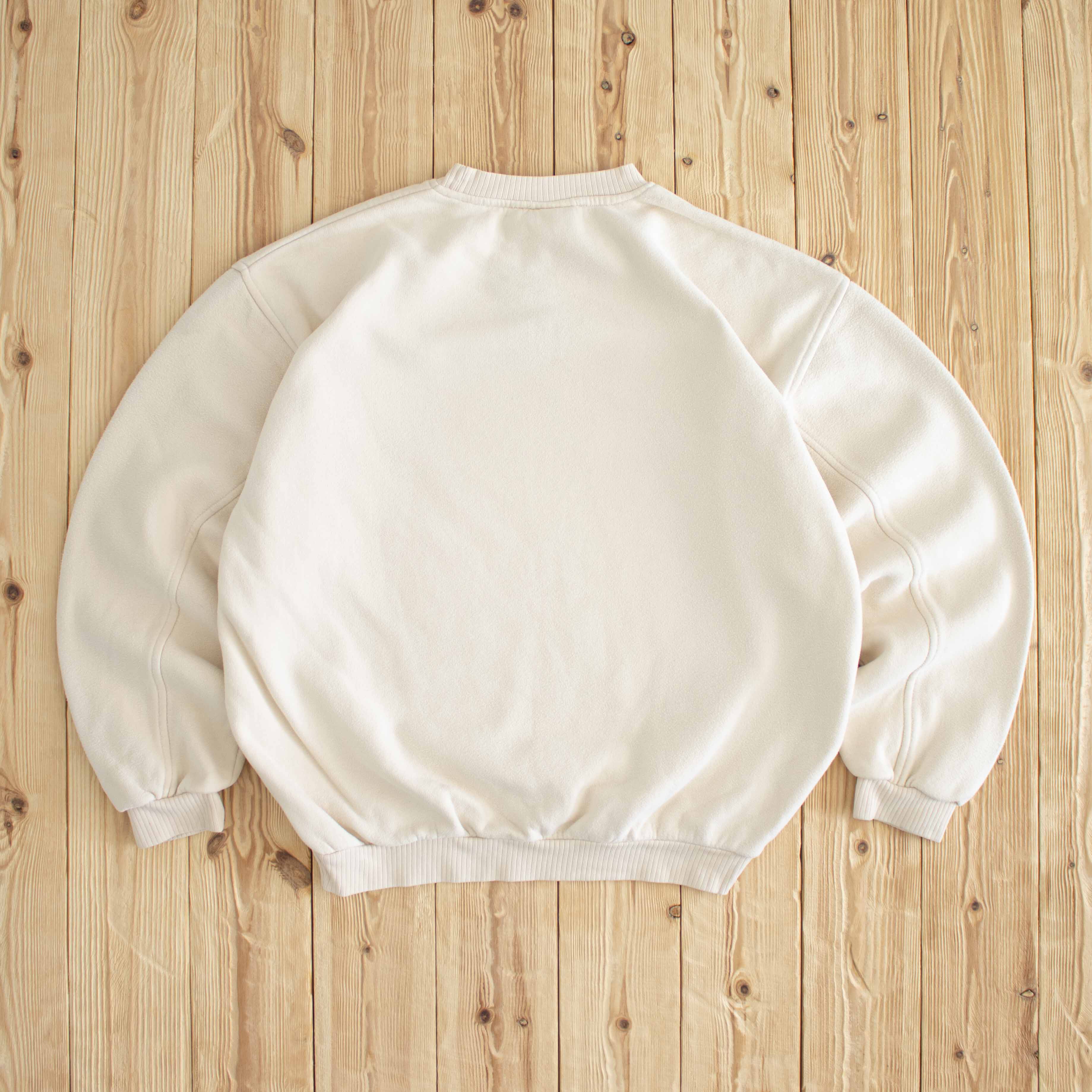 (M/L) Adidas Vintage Essential Embroidered Sweatshirt Beige