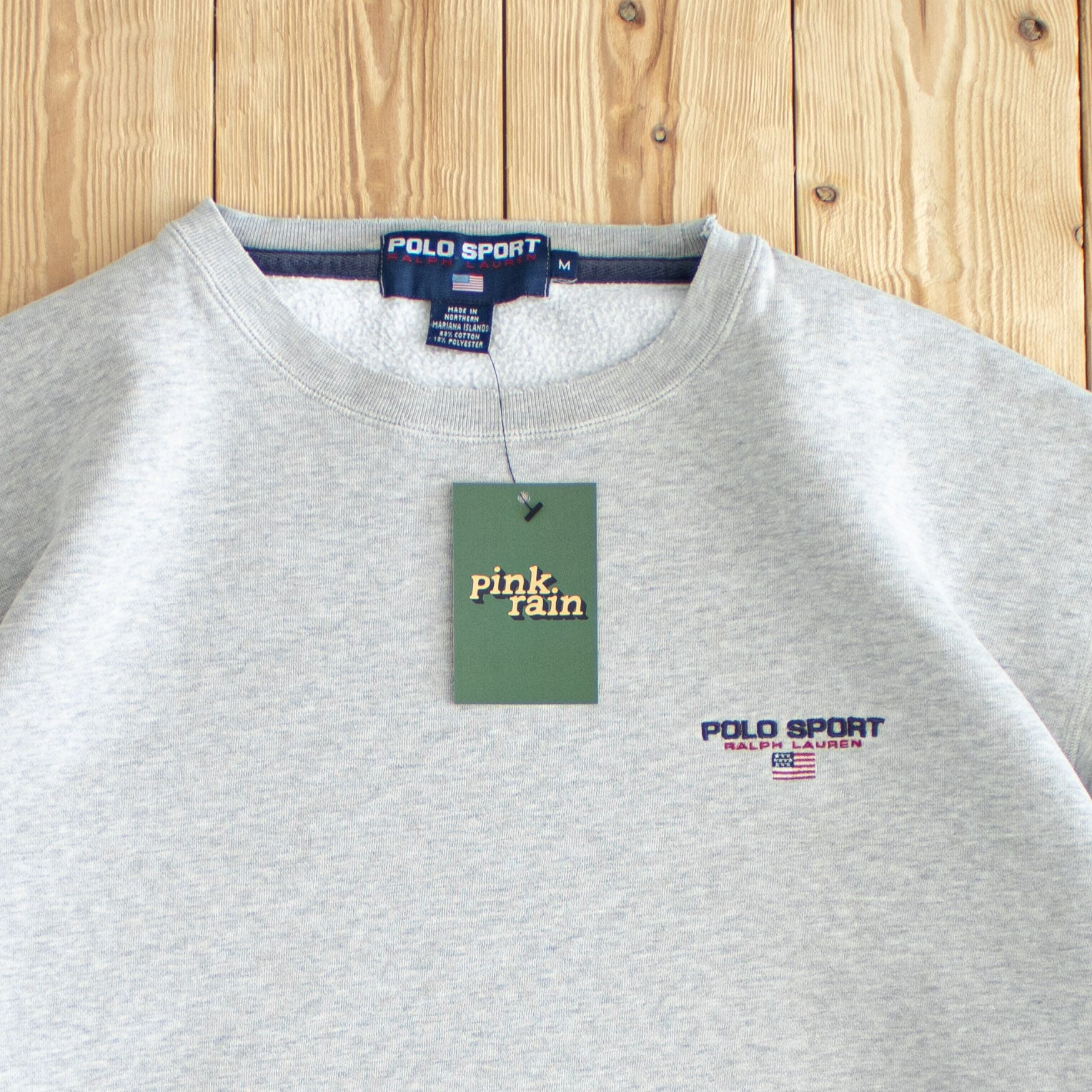 (M) Polo Sport Ralph Lauren Vintage Embroidered Sweatshirt Gray