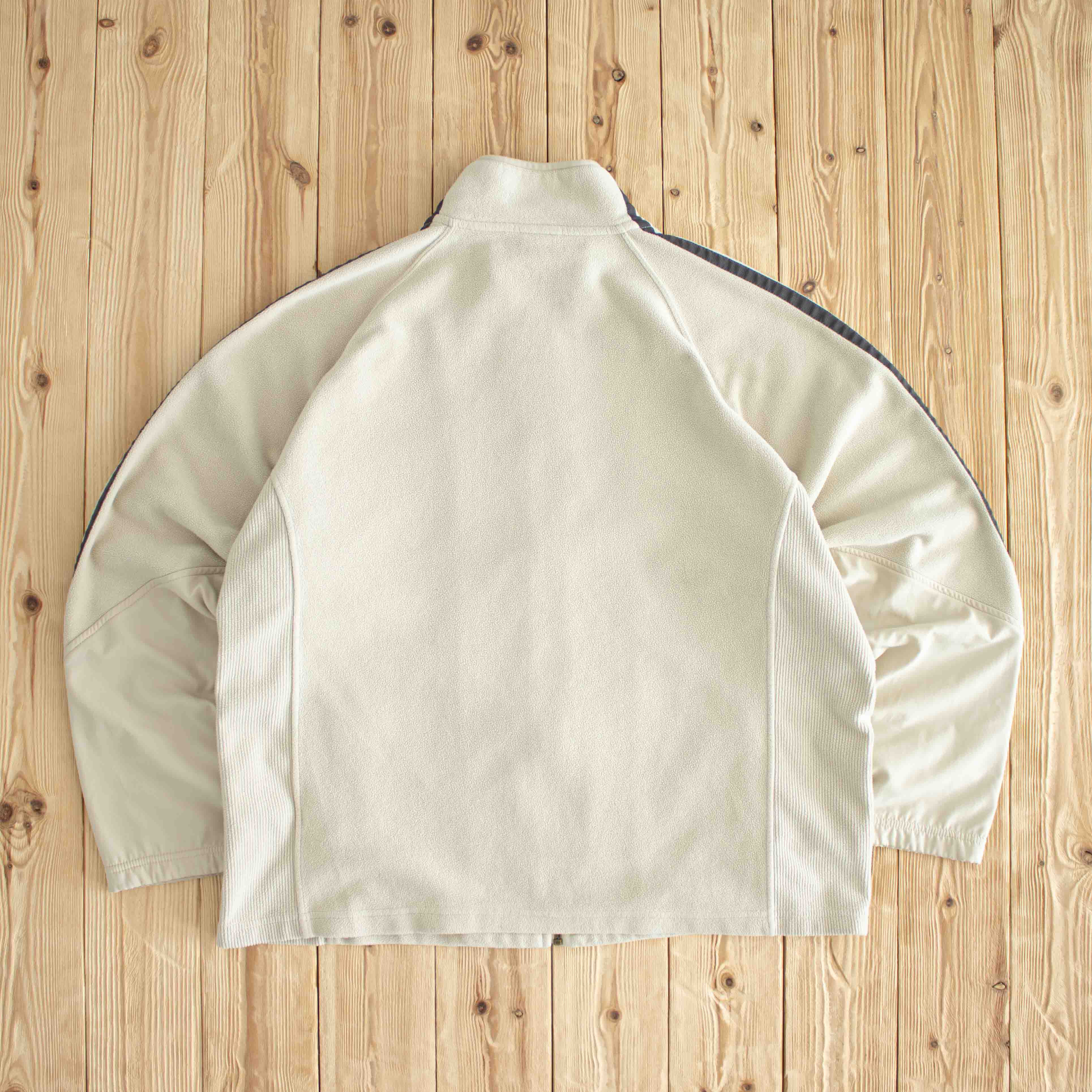 (L) Nike Fleece Vintage Embroidered Full-Zip Sweatshirt Beige