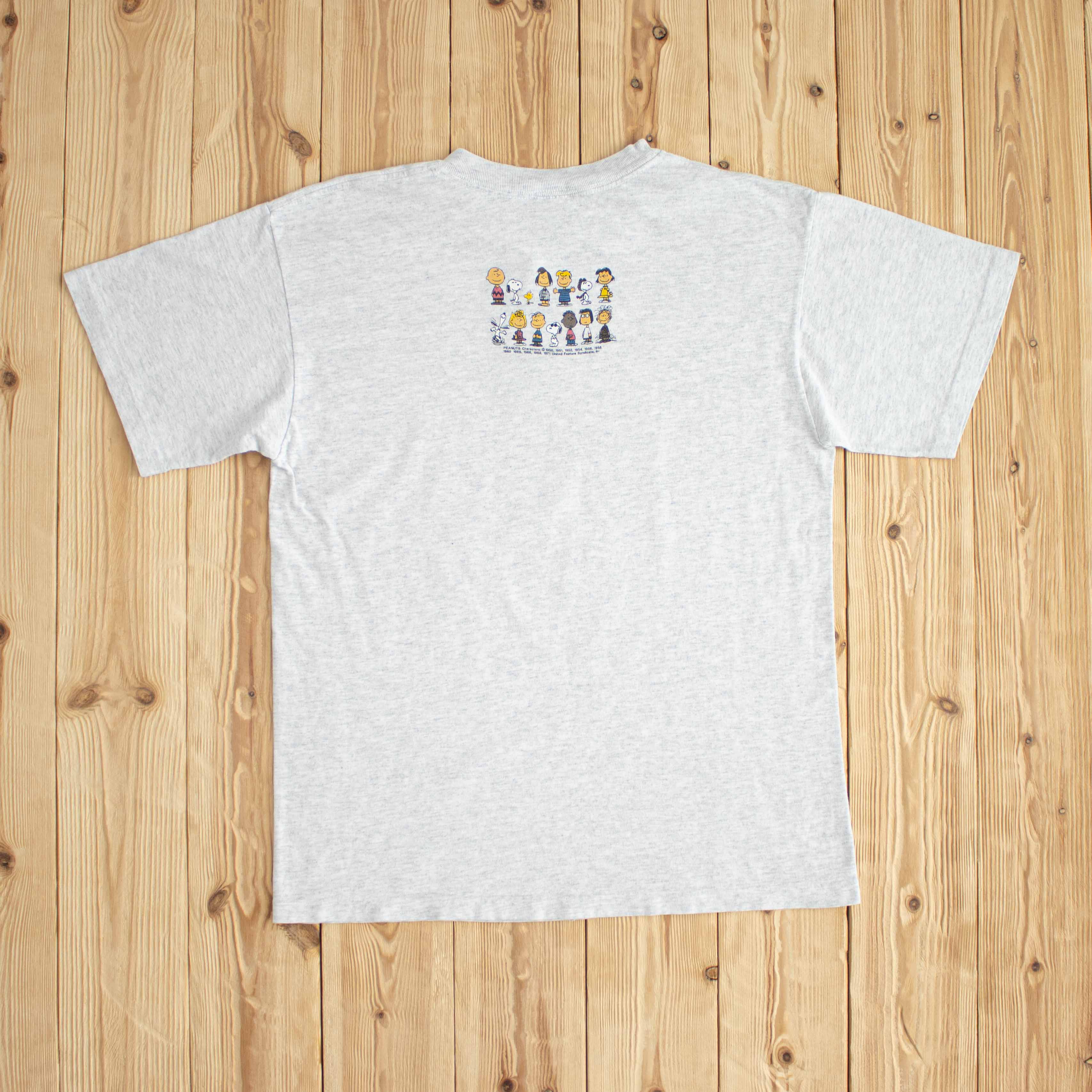 (S/M) 80s' Peanuts 'You Can Never Have Too Many Friends' Vintage Single Stitch T-Shirt Gray