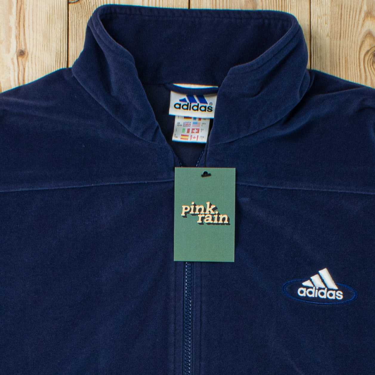 (M) Vintage Adidas Essential Embroidered Full-Zip Sweatshirt