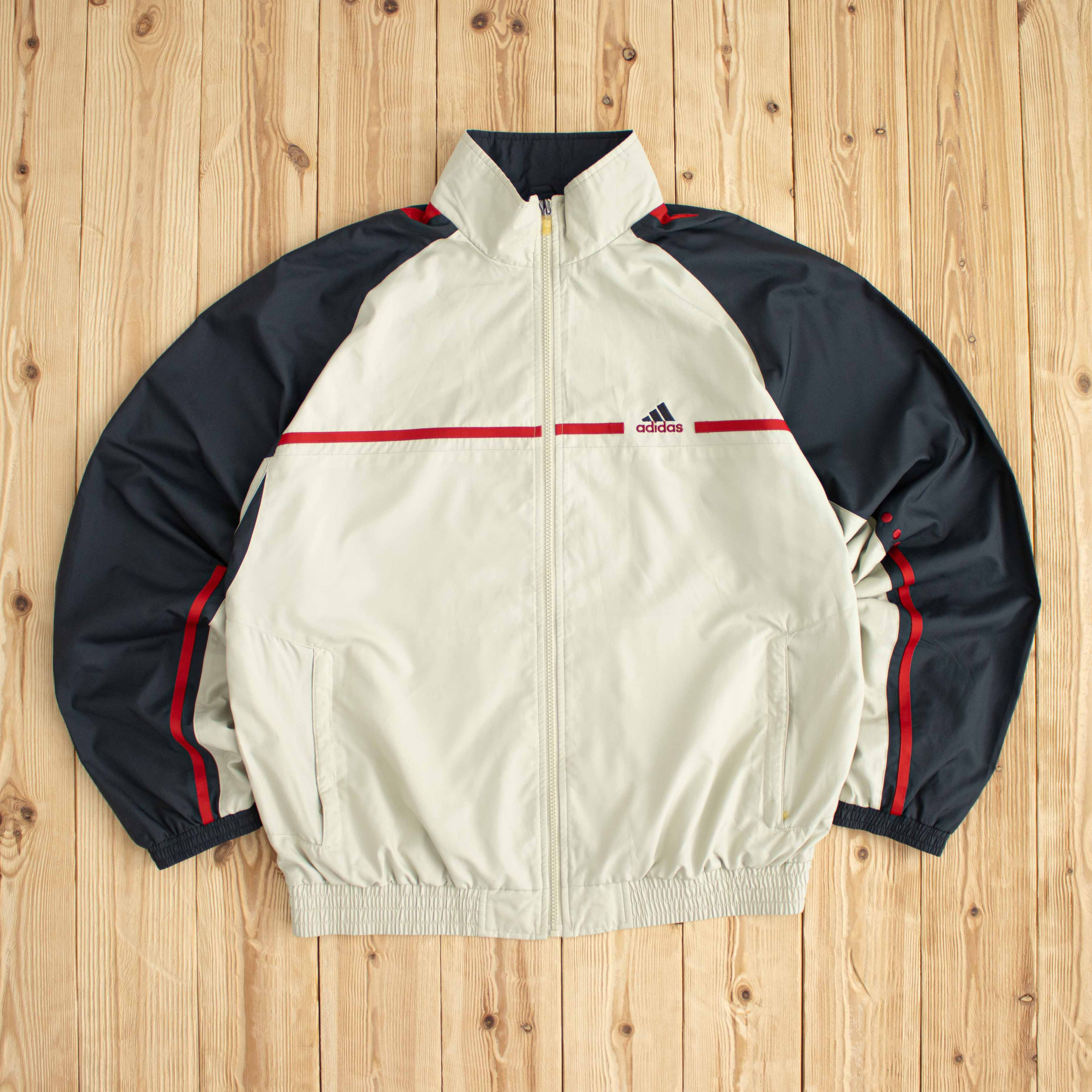 (M/L) Adidas Vintage Embroidered Jacket Beige
