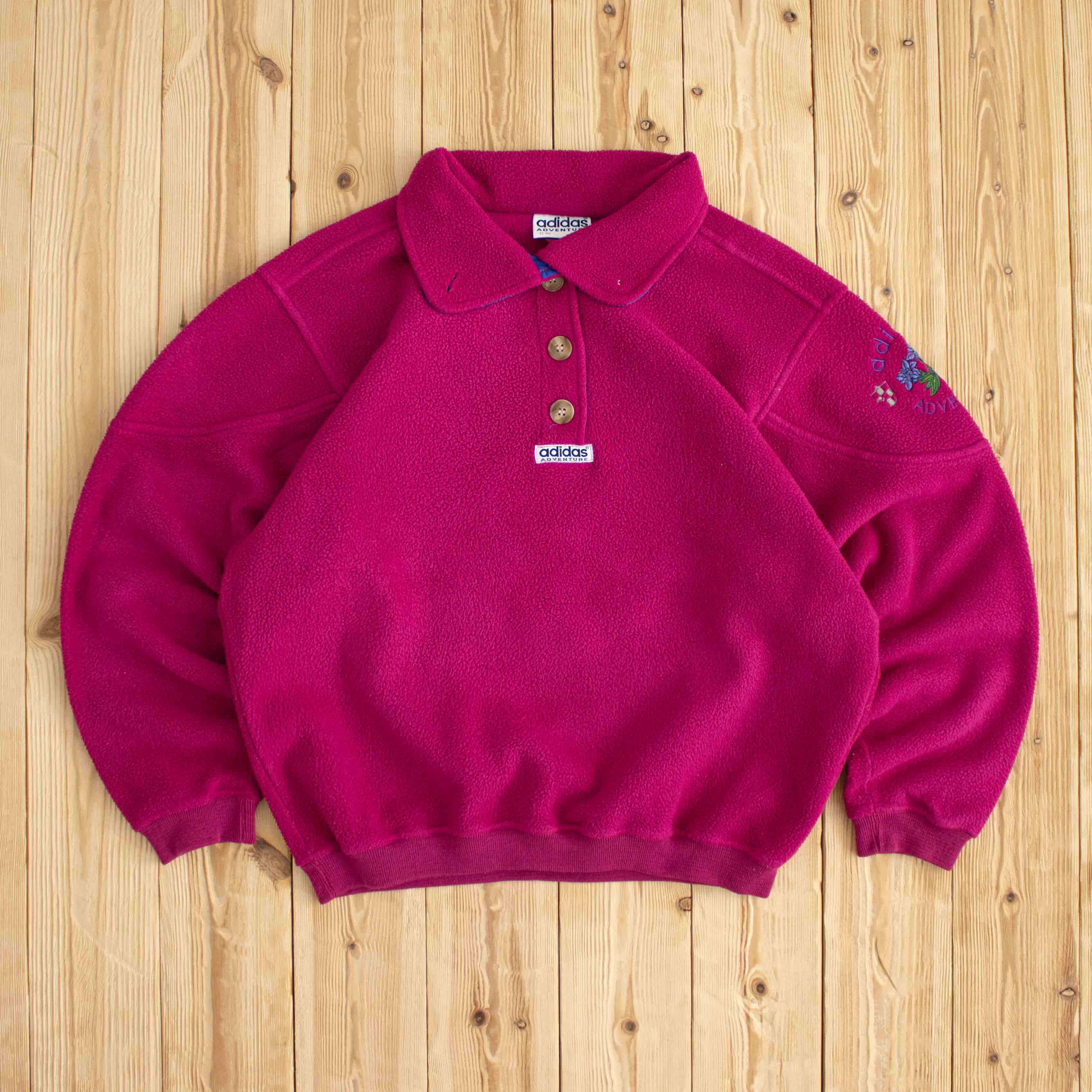 (M) Adidas Adventure Vintage Embroidered Fleece Pink