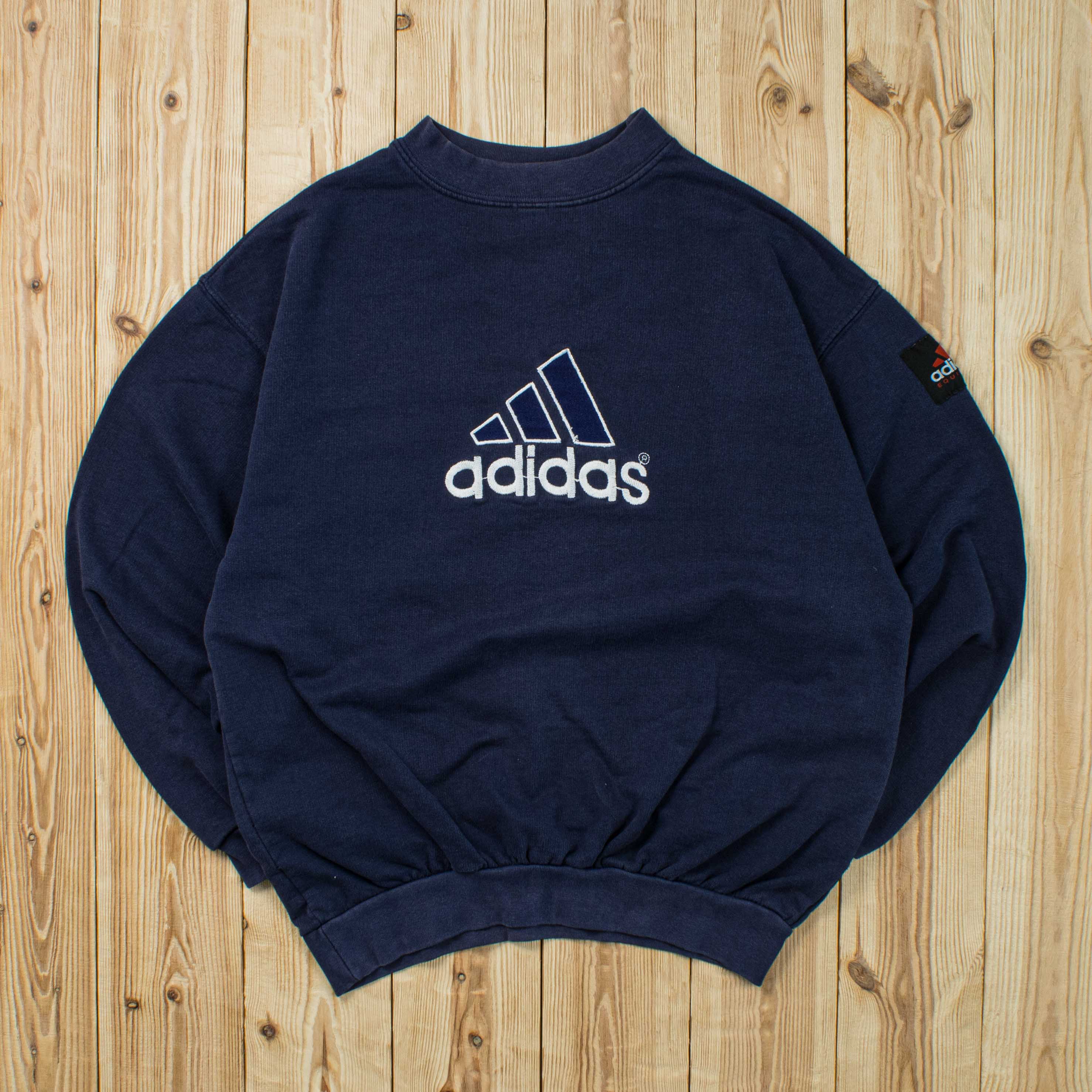 (S) Vintage Adidas Spell Out Embroidered Sweatshirt