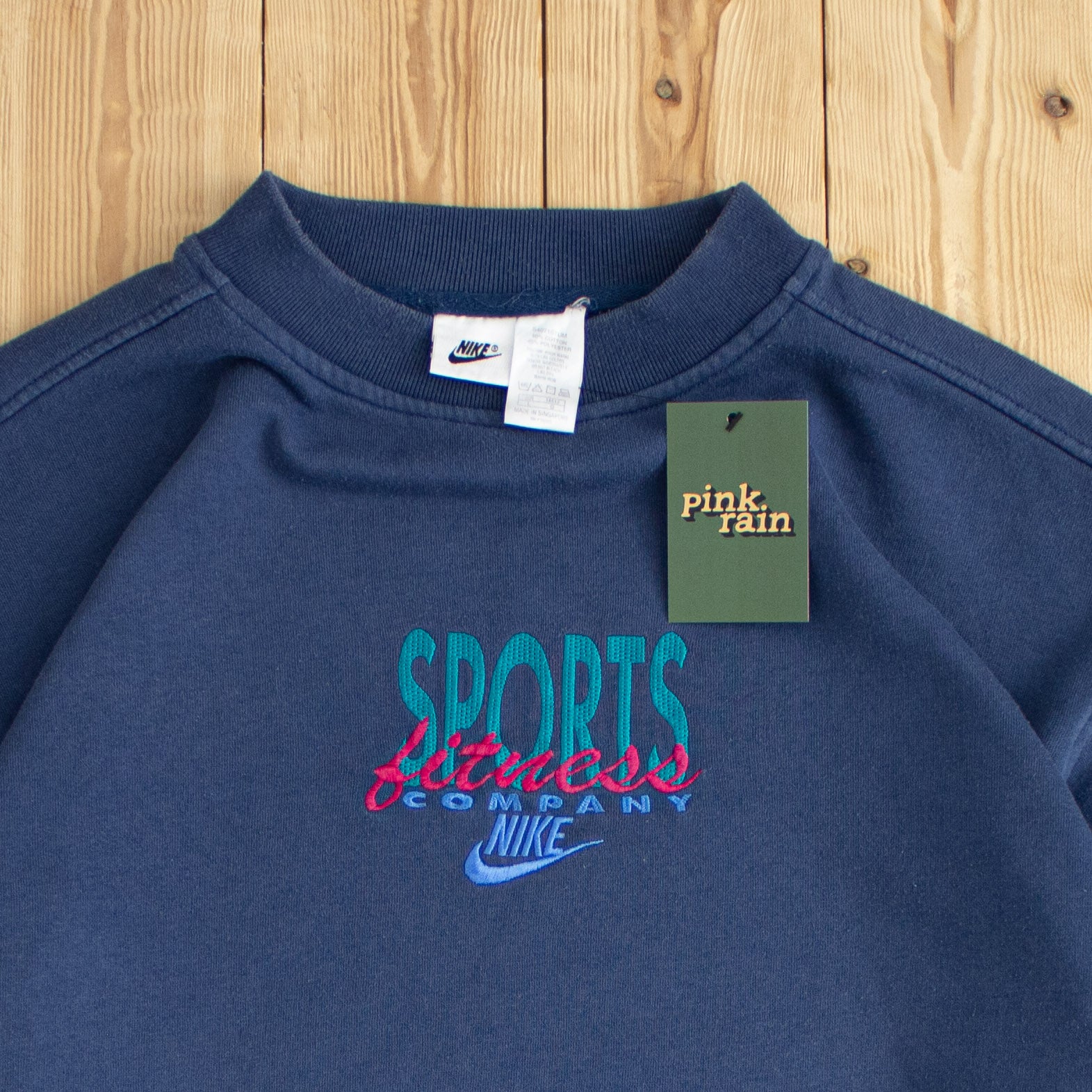 (L) Nike Sports Vintage Embroidered Sweatshirt Blue