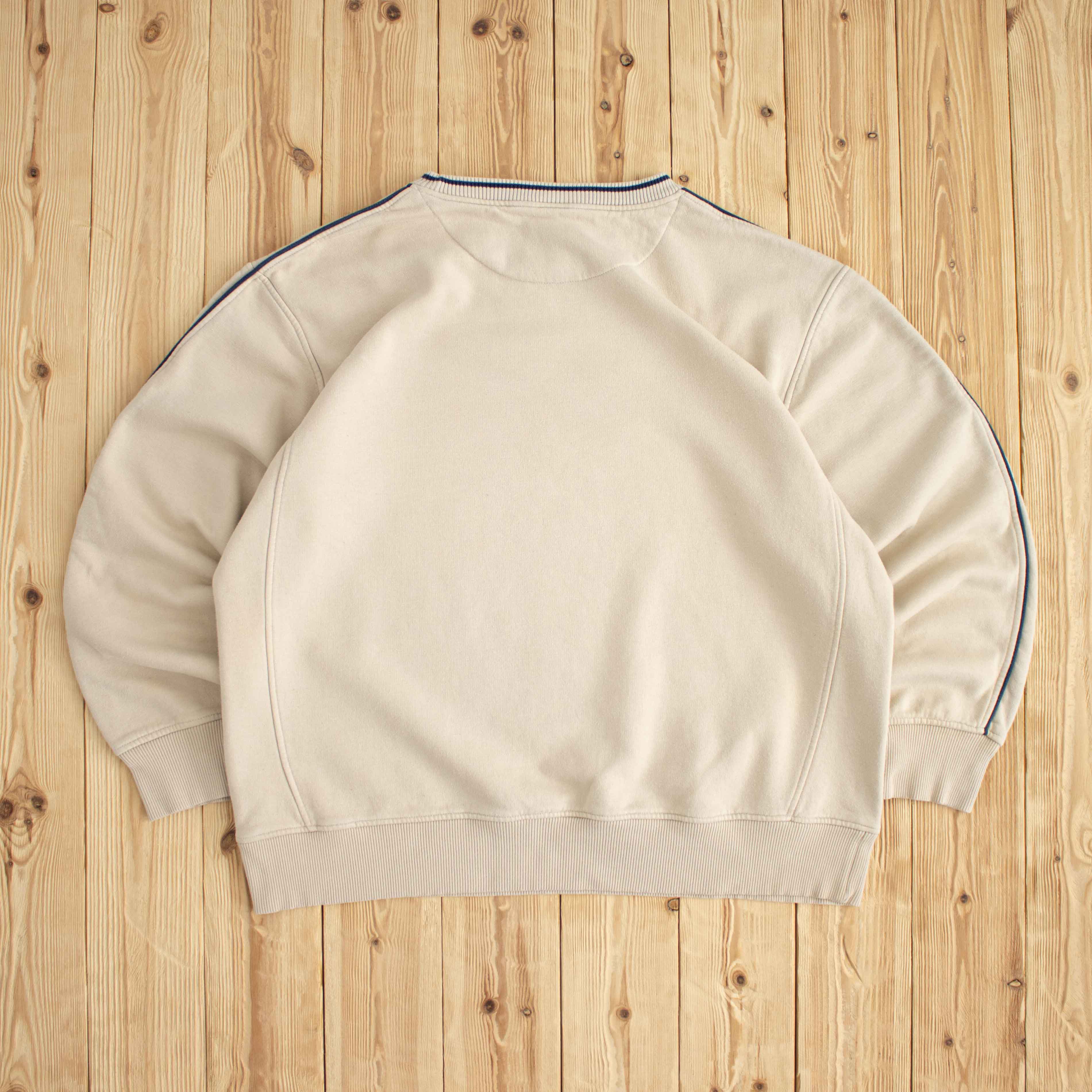 (L/XL) Nike Swoosh Vintage Embroidered Sweatshirt Beige