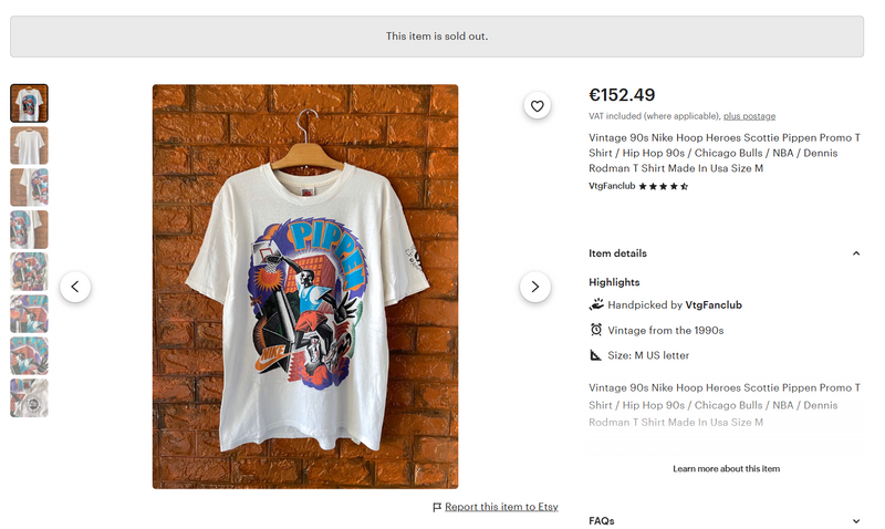 (L) Vintage Nike Pippen T-Shirt